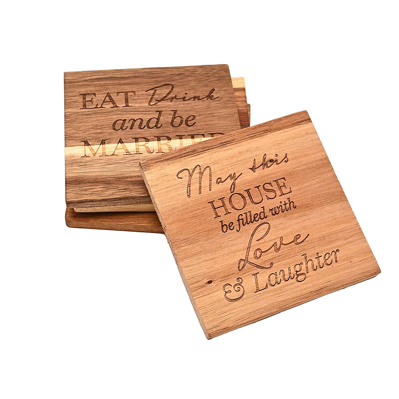Amore Set of 4 Wooden Coaster Set