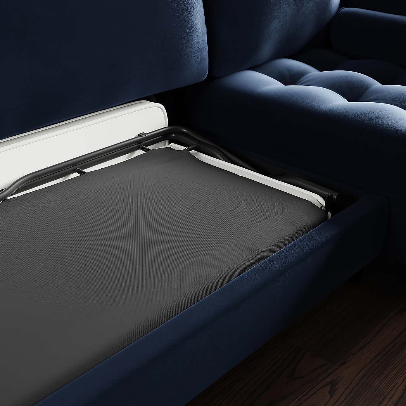 Zoe 4 Seater Corner Double Sofa Bed, Velvet