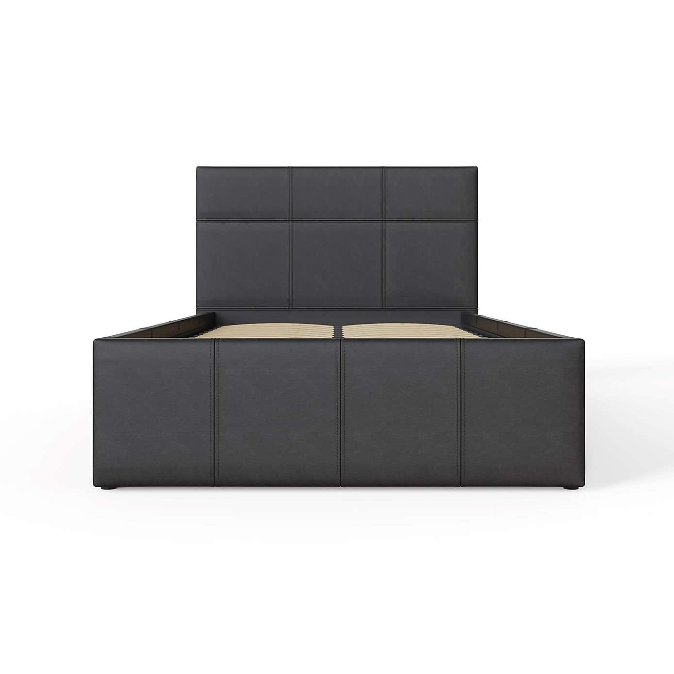 Side Lift Ottoman Bed Frame, Faux Leather
