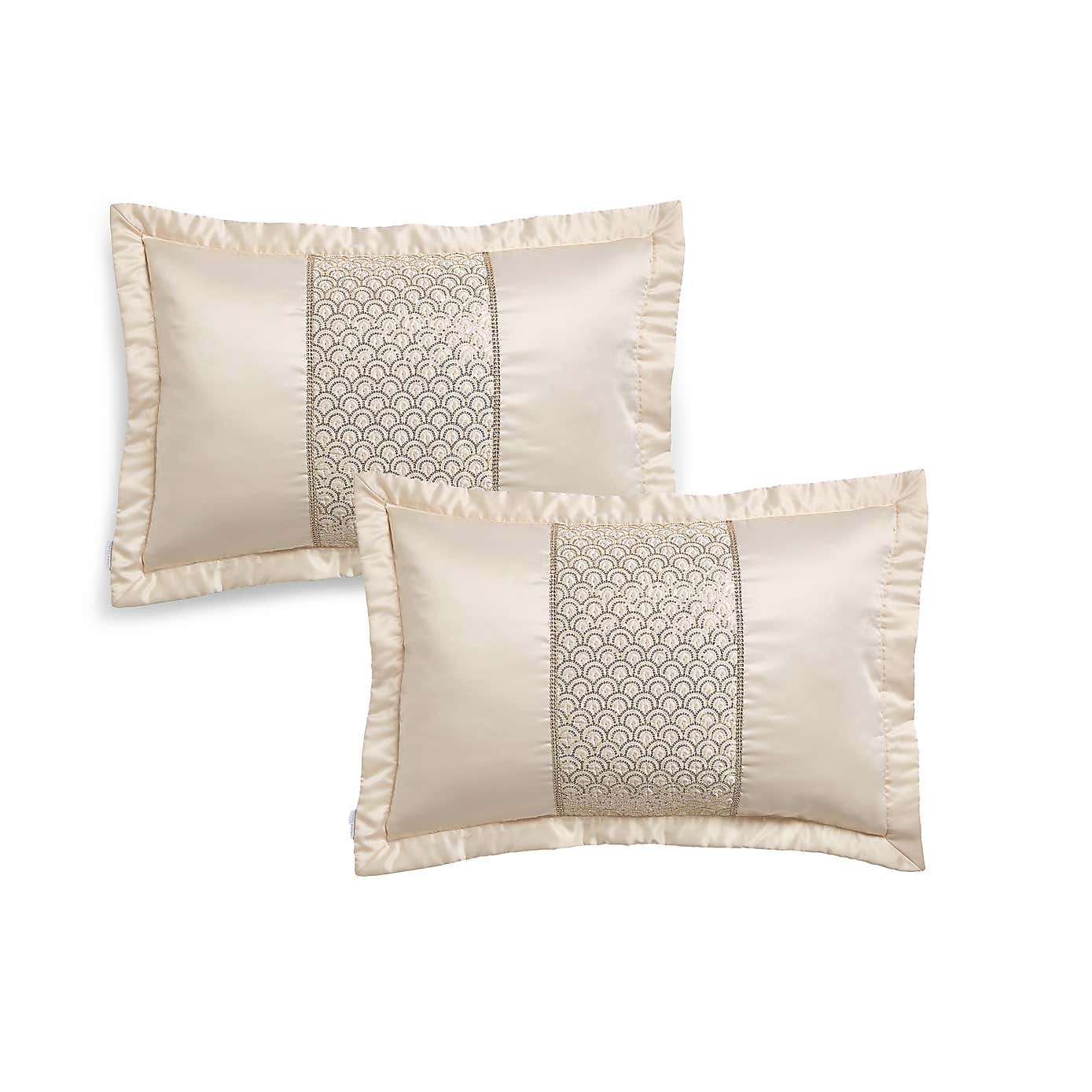 Catherine Lansfield Deco Sequin Quilted Pillowsham Pair