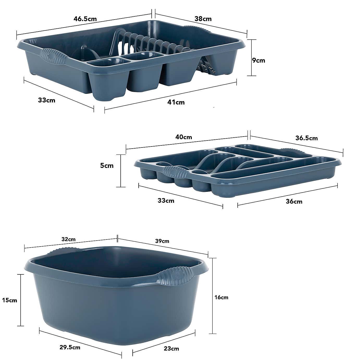 Wham Casa Navy 3 Piece Kitchen Set