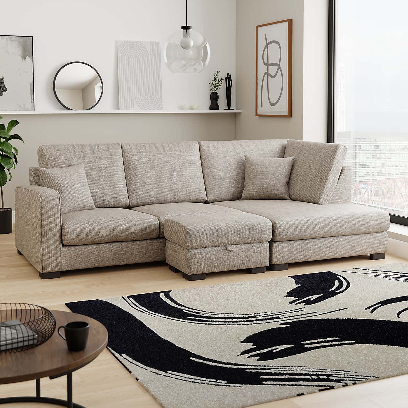 Carson Chunky Chenille Large Storage Footstool