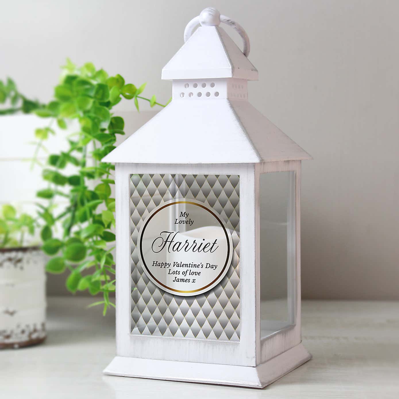 Personalised Opulent White Lantern