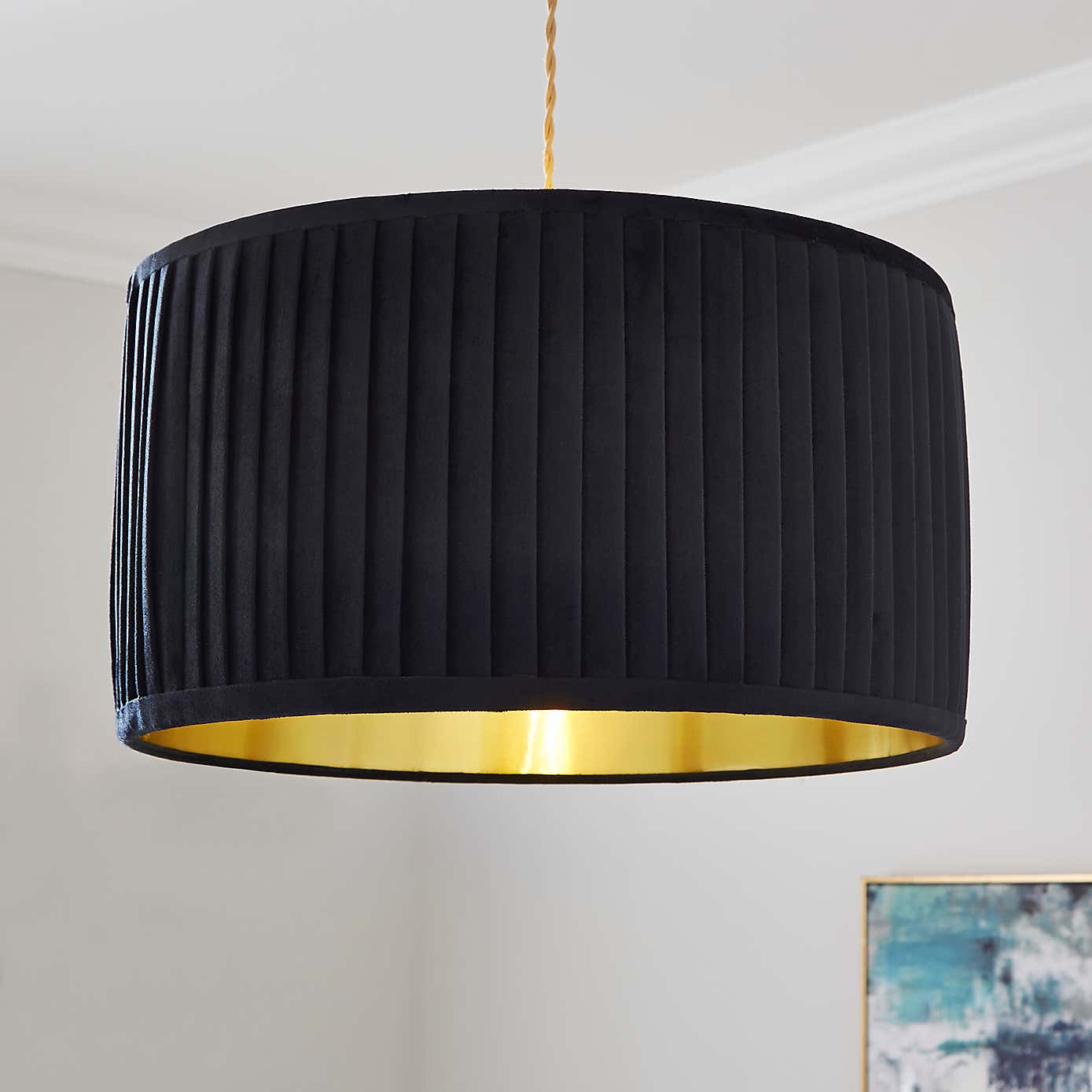 Sawyer Pleated Velvet Drum Lamp Shade