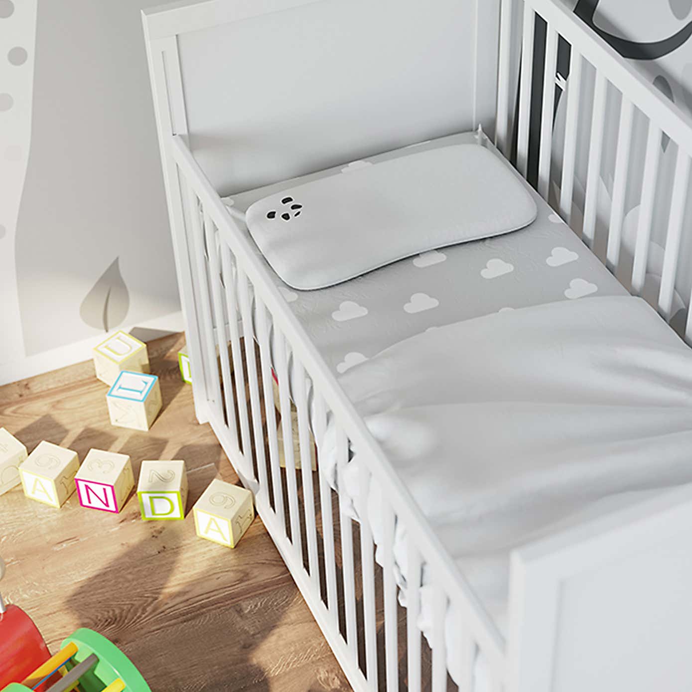 Panda Kids' Bamboo Memory Foam Toddler Pillow