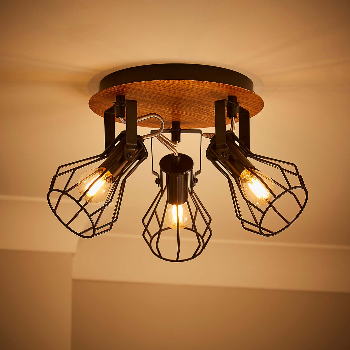 Fulton Industrial 3 Light Dimmable Spotlight