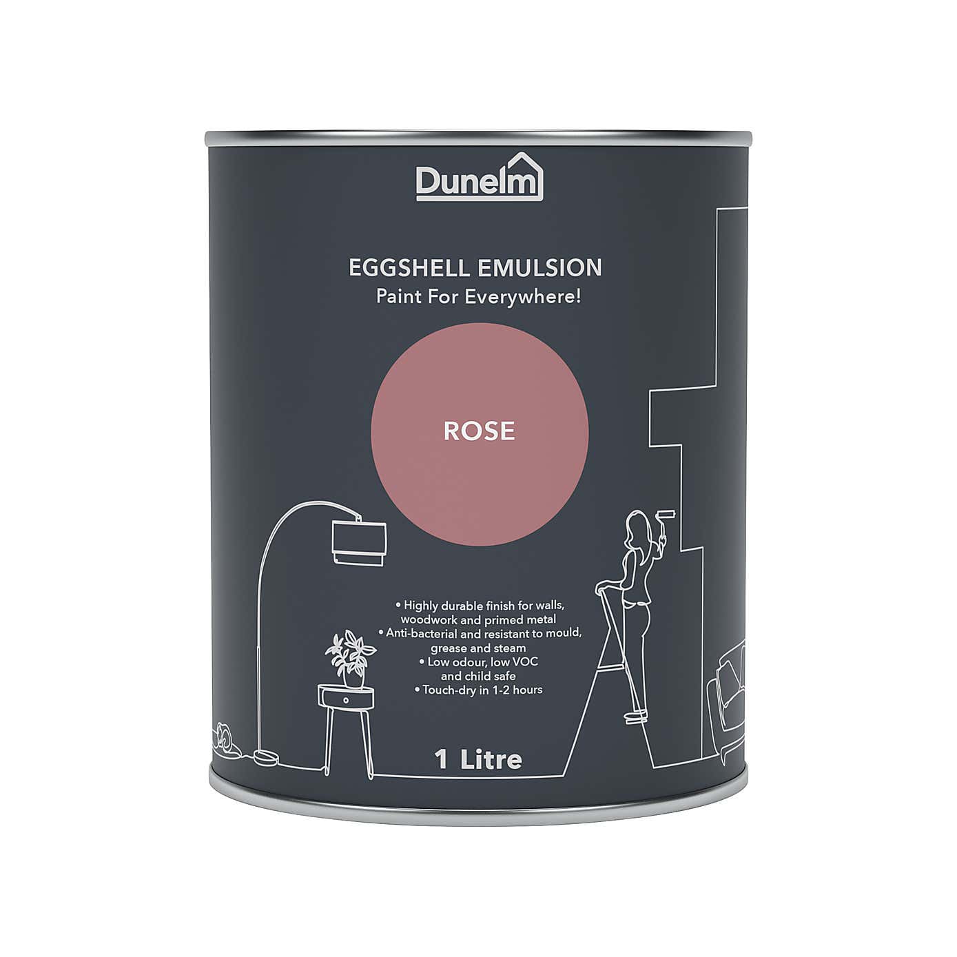Dunelm Rose Eggshell Emulsion Paint