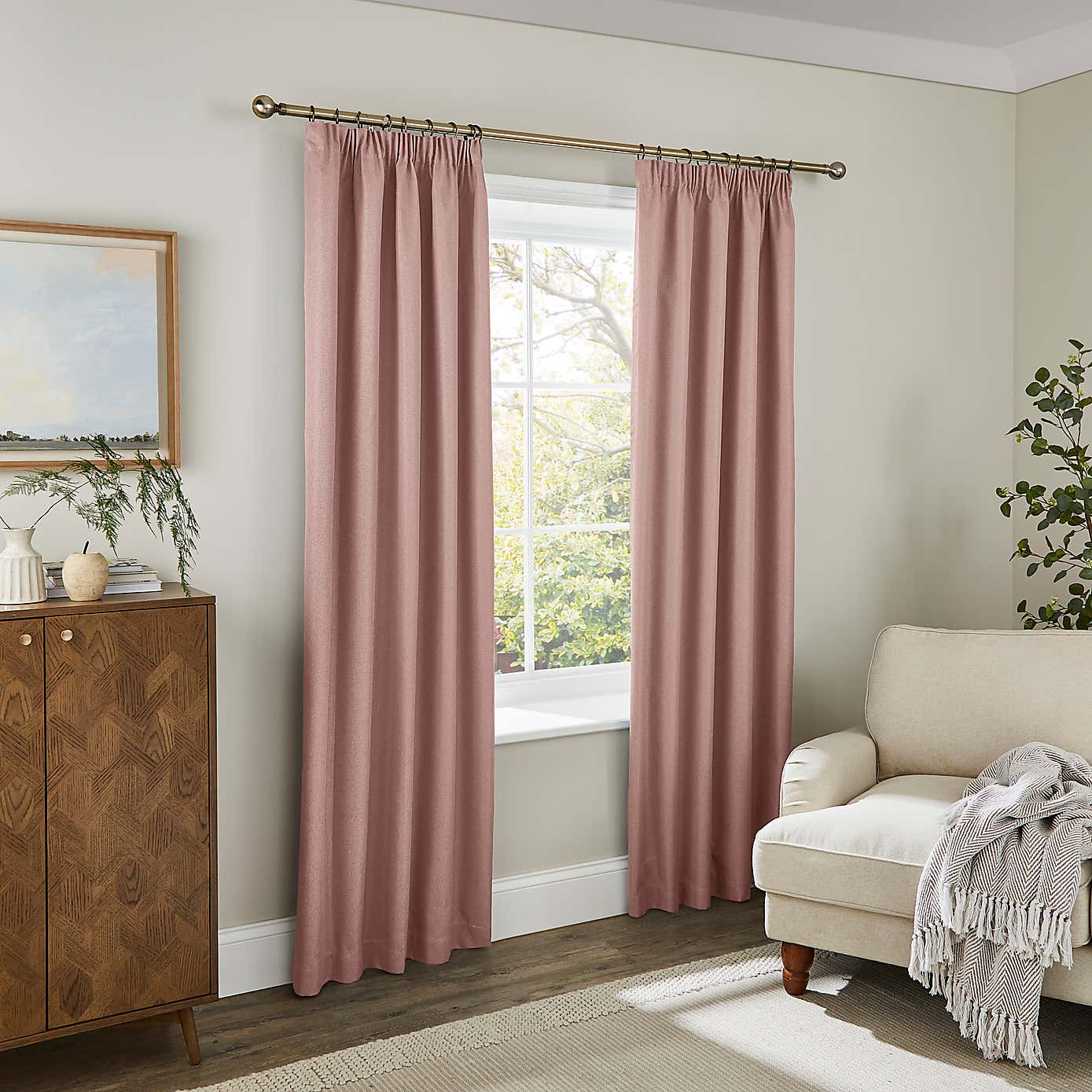 Rotterdam Herringbone Blackout Pencil Pleat Curtains