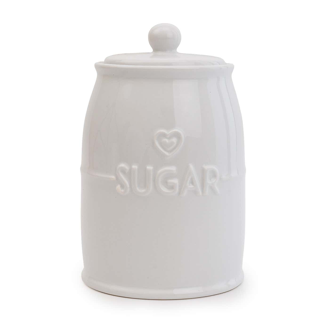 White Hearts Tea Canister