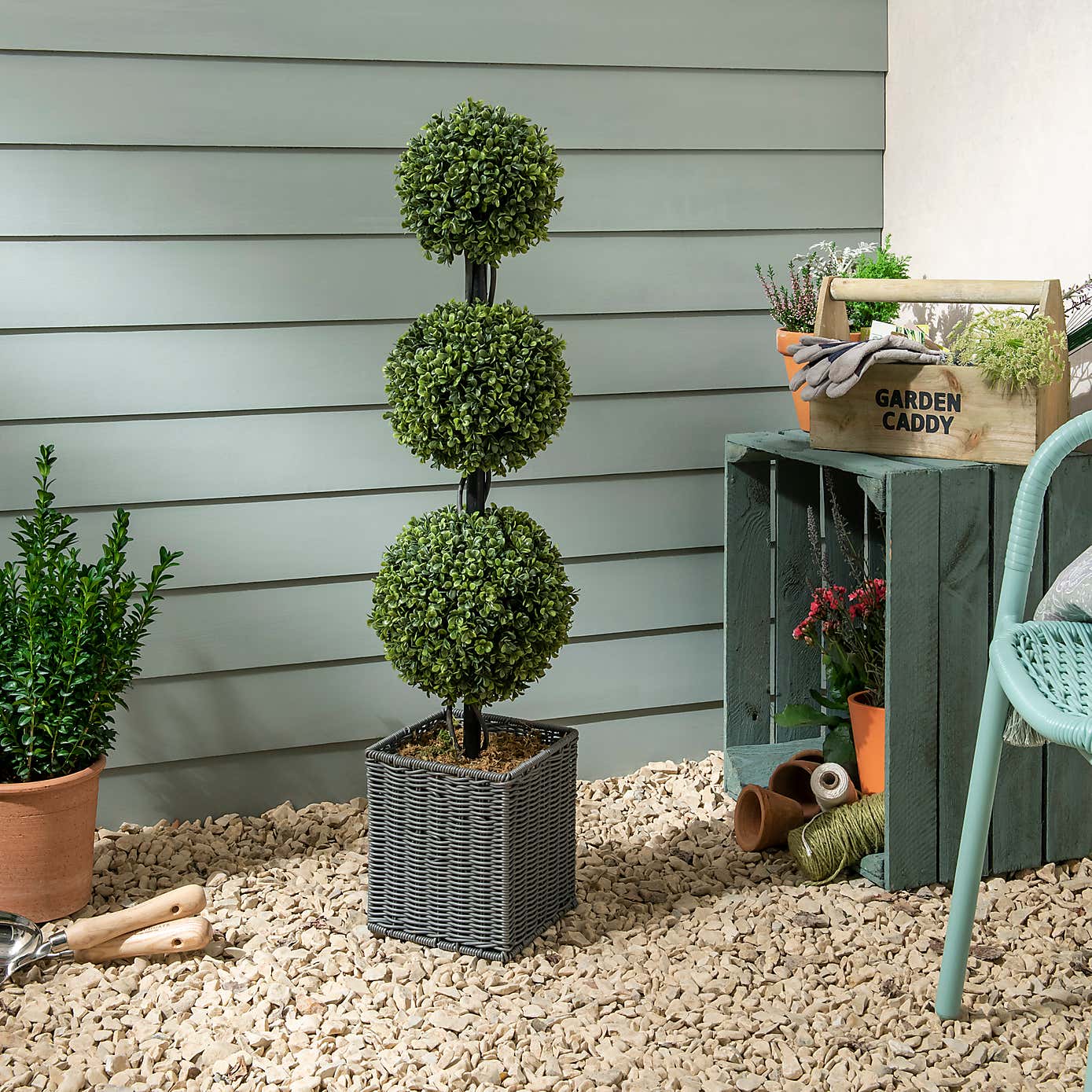 3 Boxwood Balls Tree 90cm