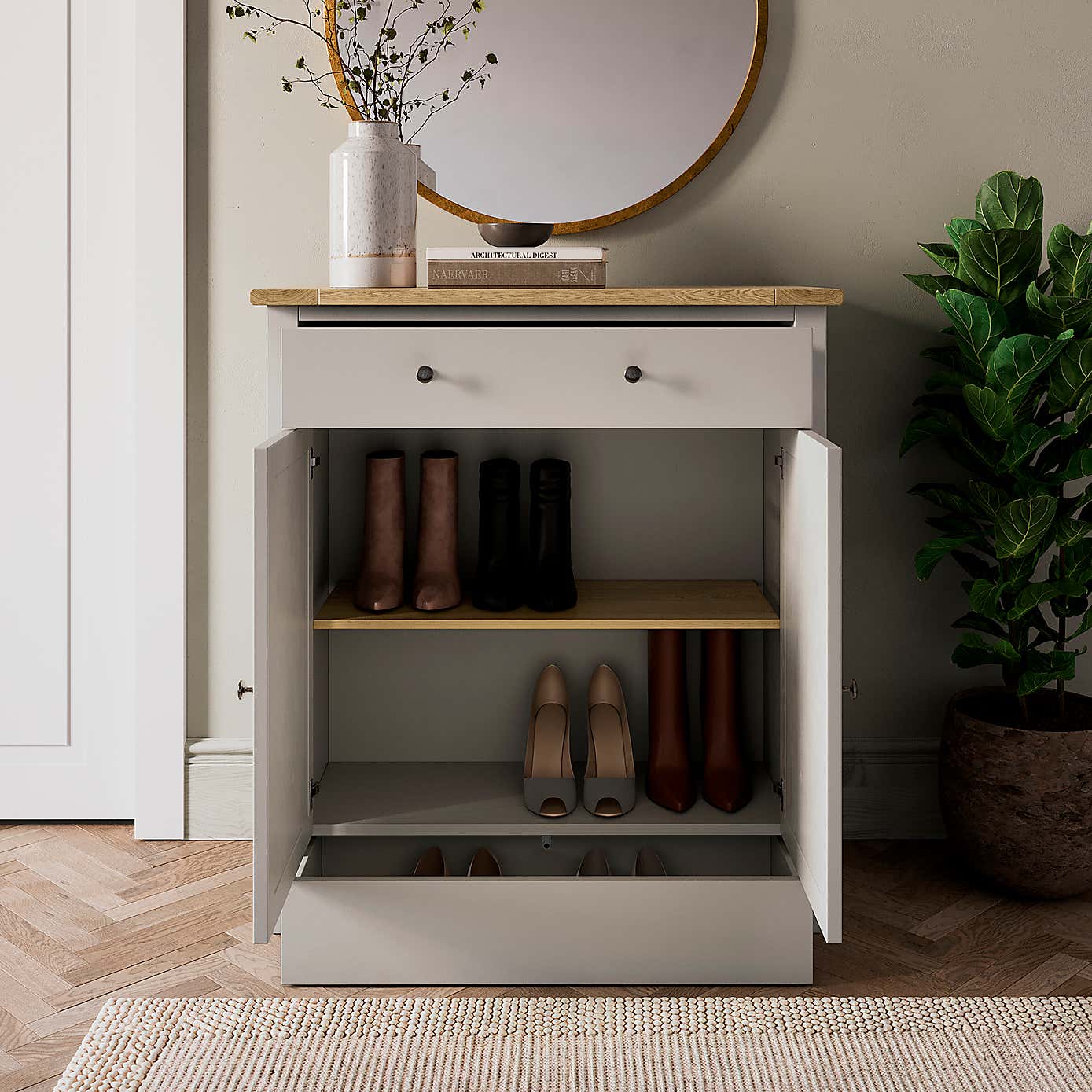 Olney Hallway Shoe Storage Unit, Stone