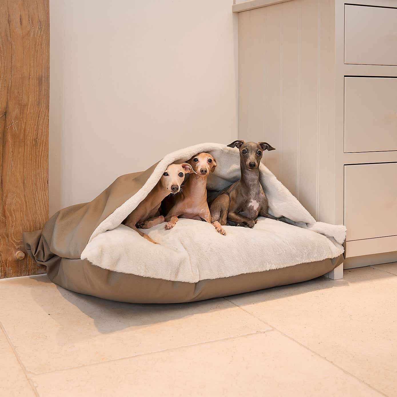 Lords and Labradors Rhino Leather Sleepy Burrow Dog Bed