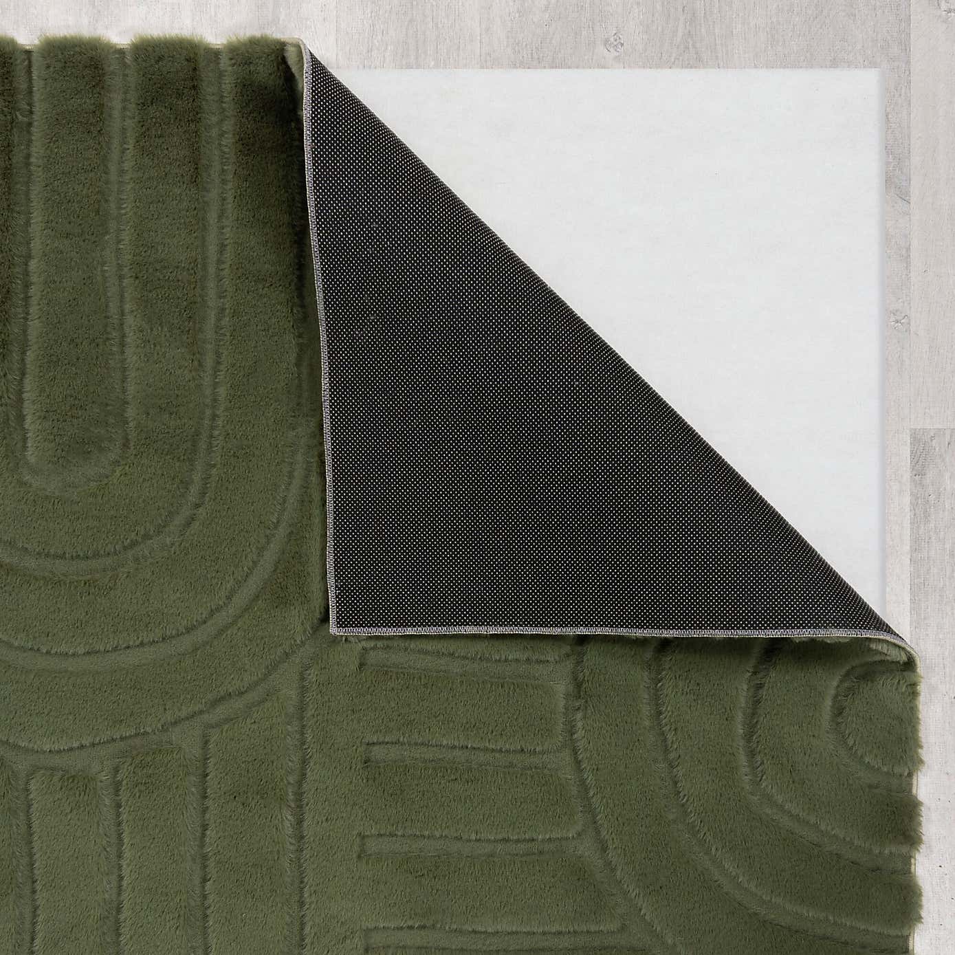 Supersoft Lush Geometric Fux Fur Arch Rug