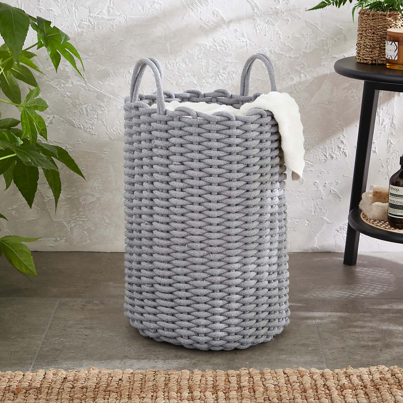 Rope Grey Laundry Basket