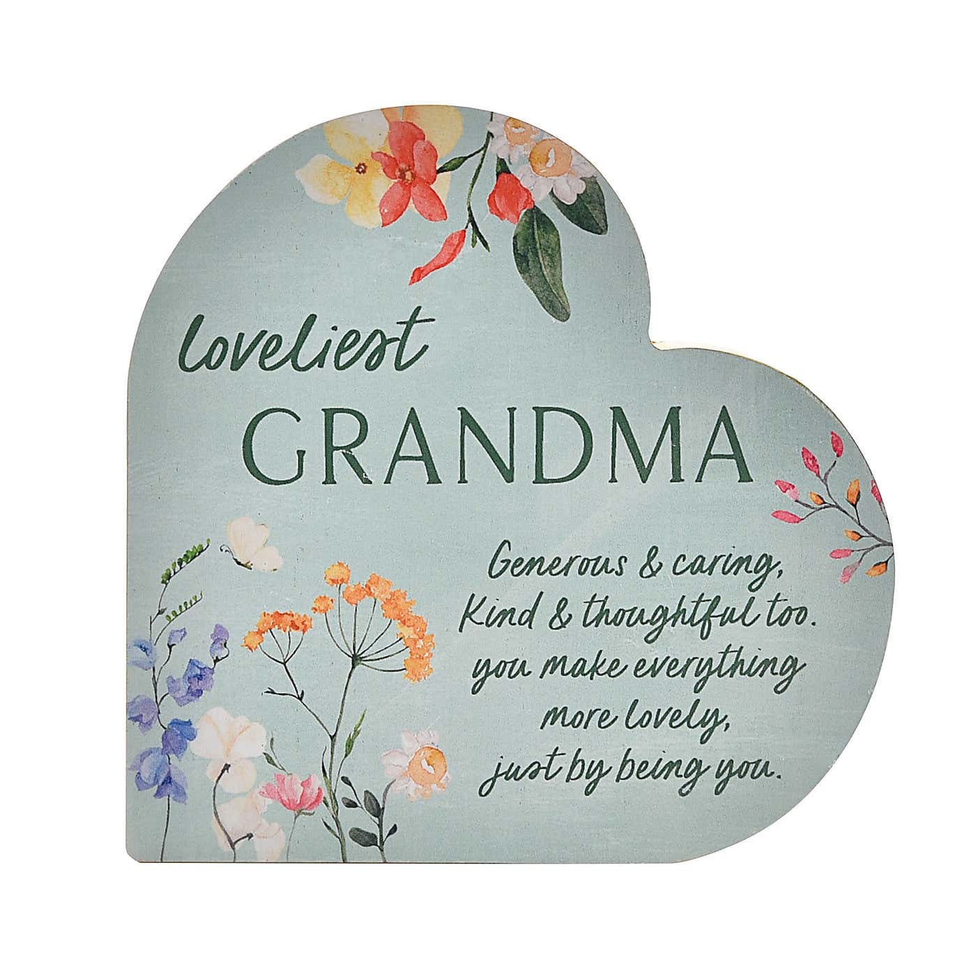 The Cottage Garden Grandma 3D Heart Plaque