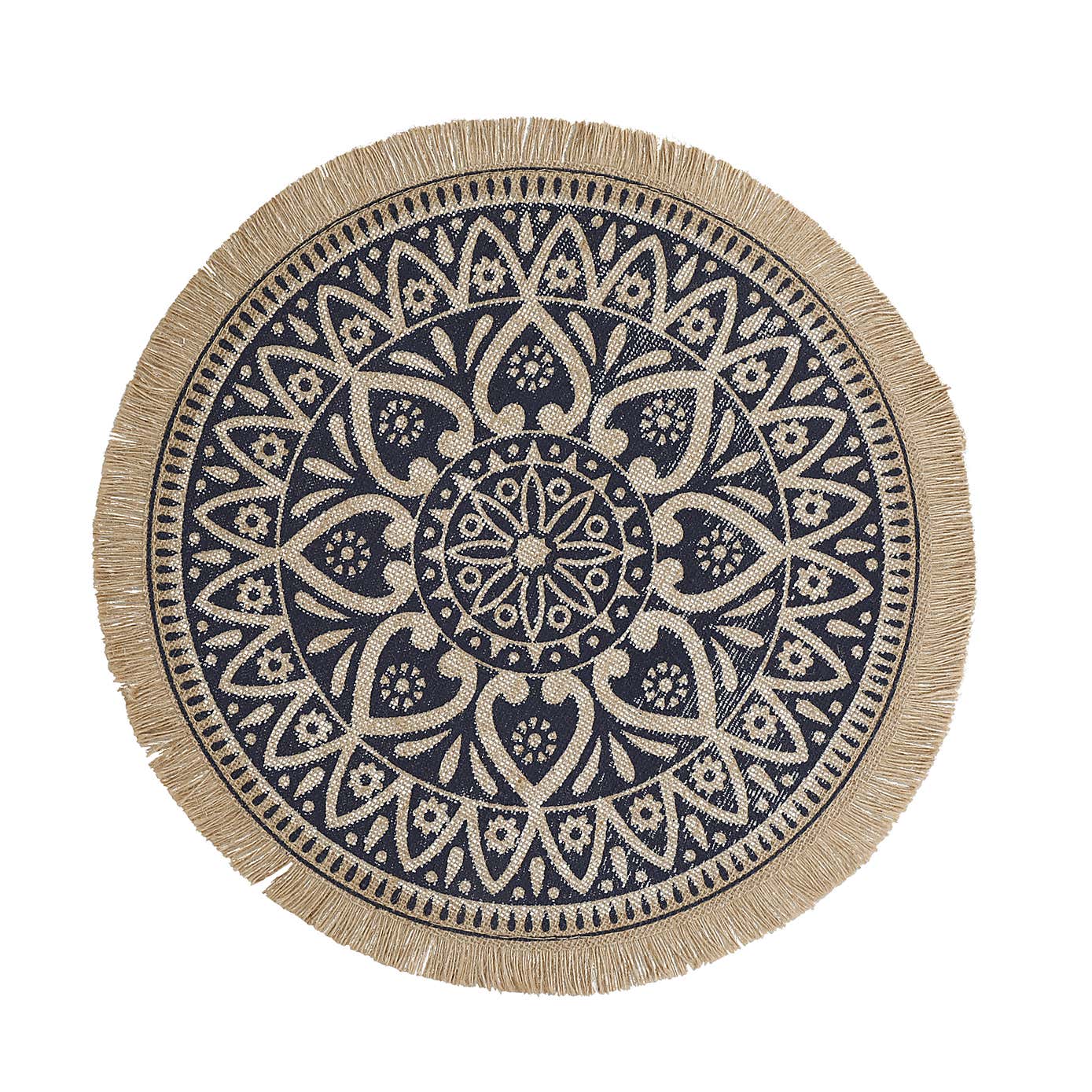 Creative Tops Set of 4 Blue Mandala Patterned Jute Placemats