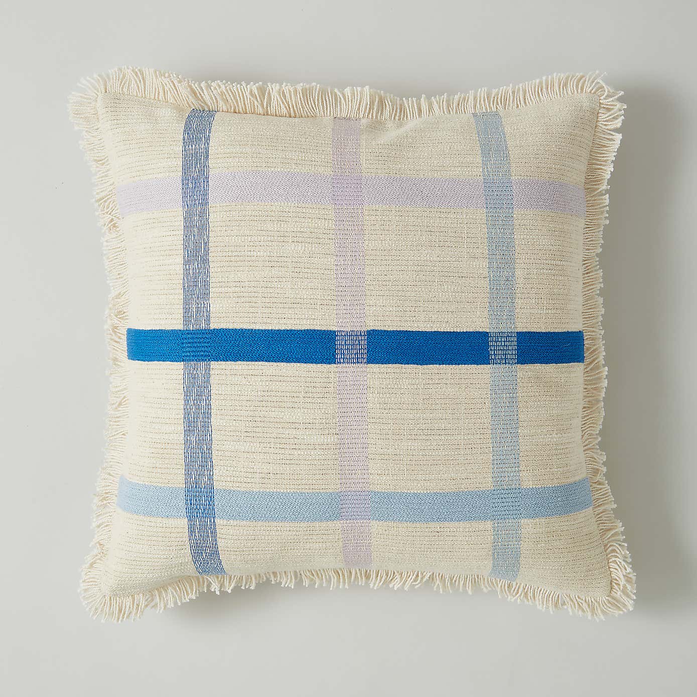Woven Check Cotton Square Cushion