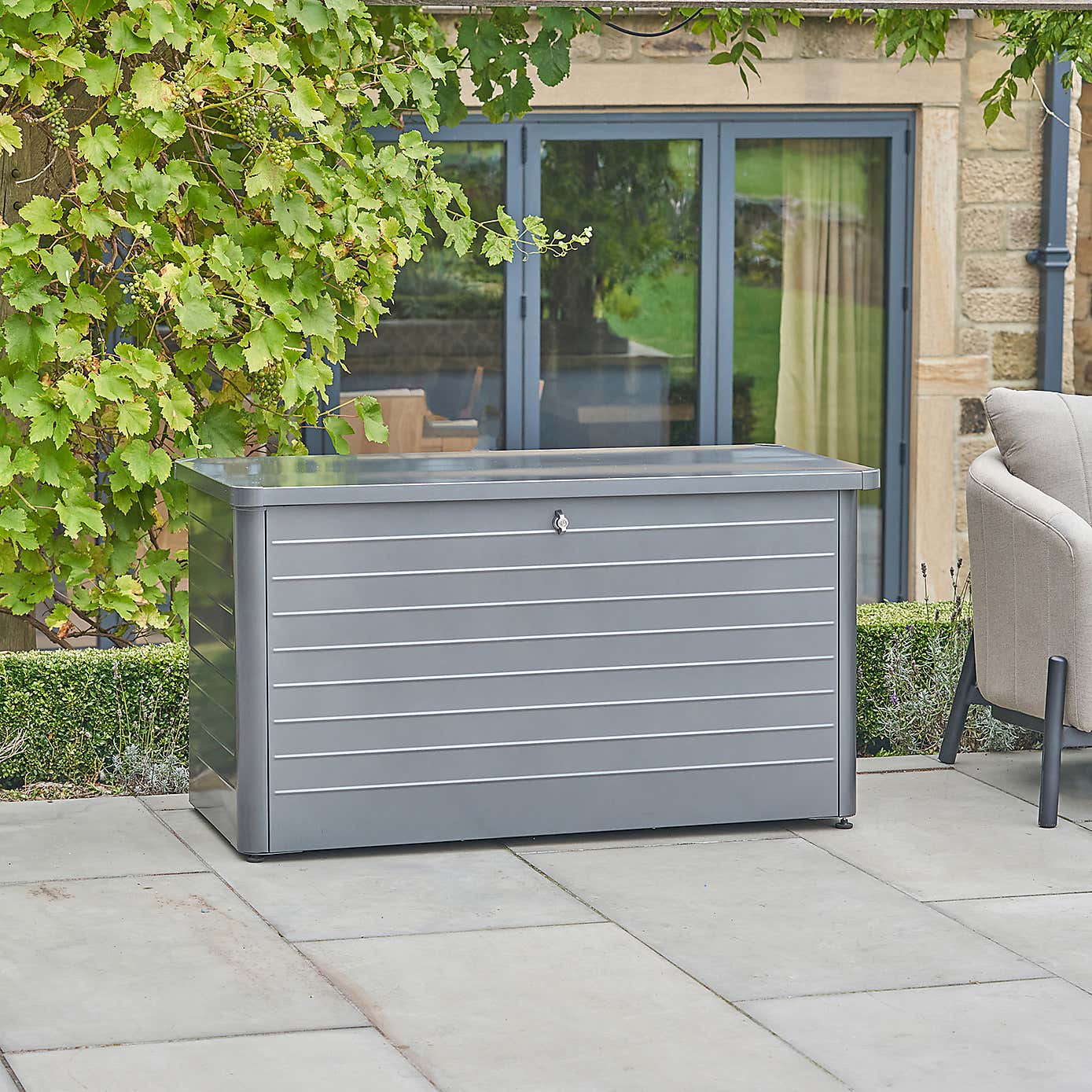 Pacific Lifestyle Rhode Island Small Galvanised Steel Cushion Box