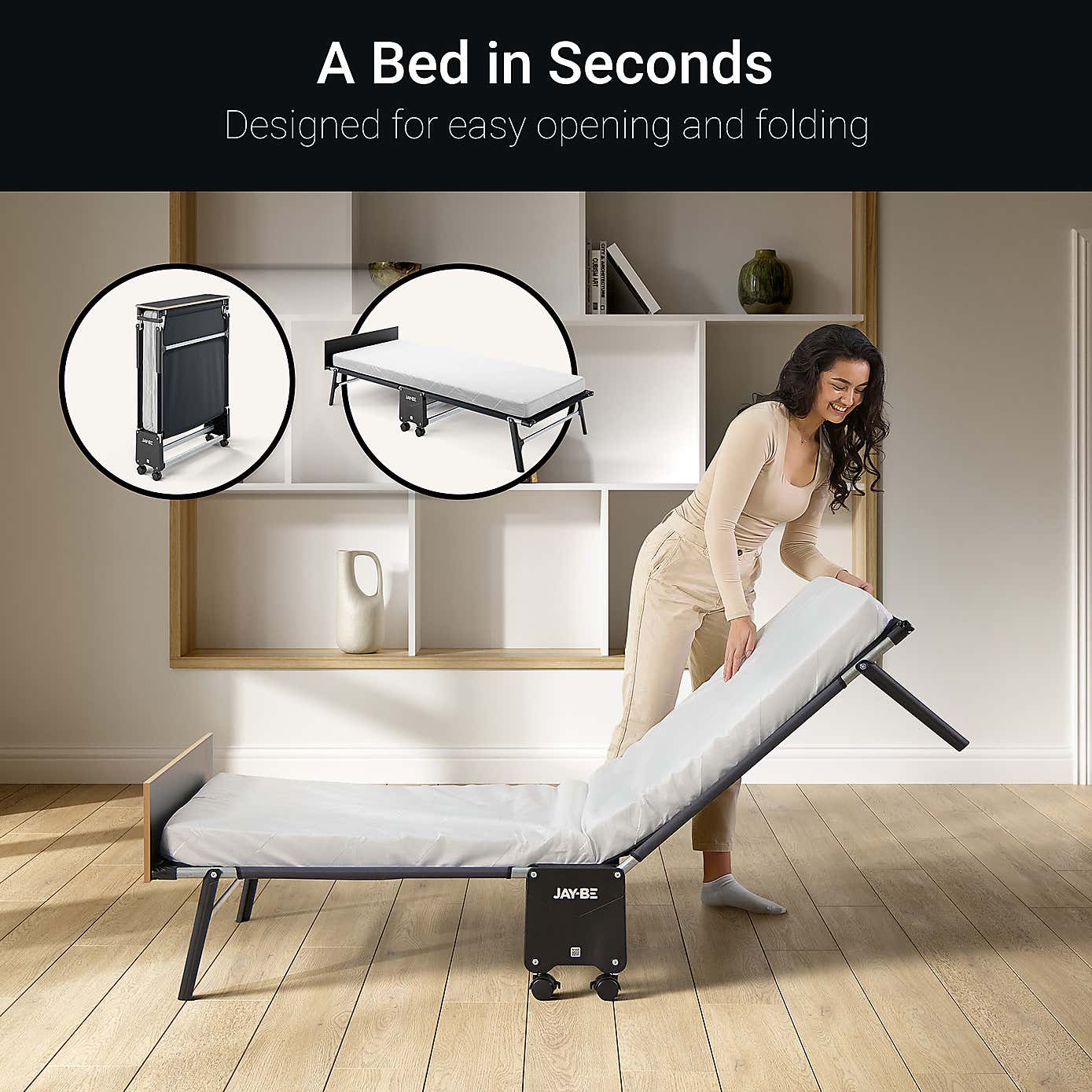 Jay-Be Rollaway Folding Bed with e-Fibre Mattress