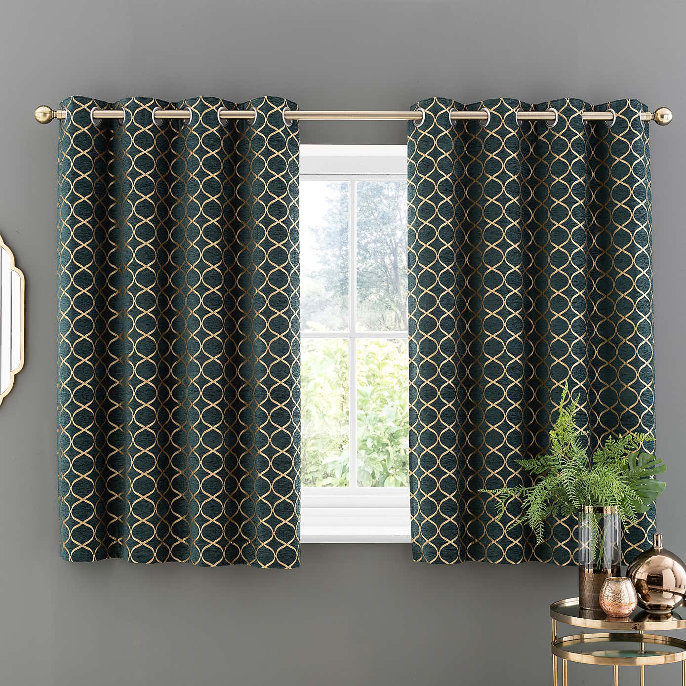 Chenille Ogee Eyelet Curtains