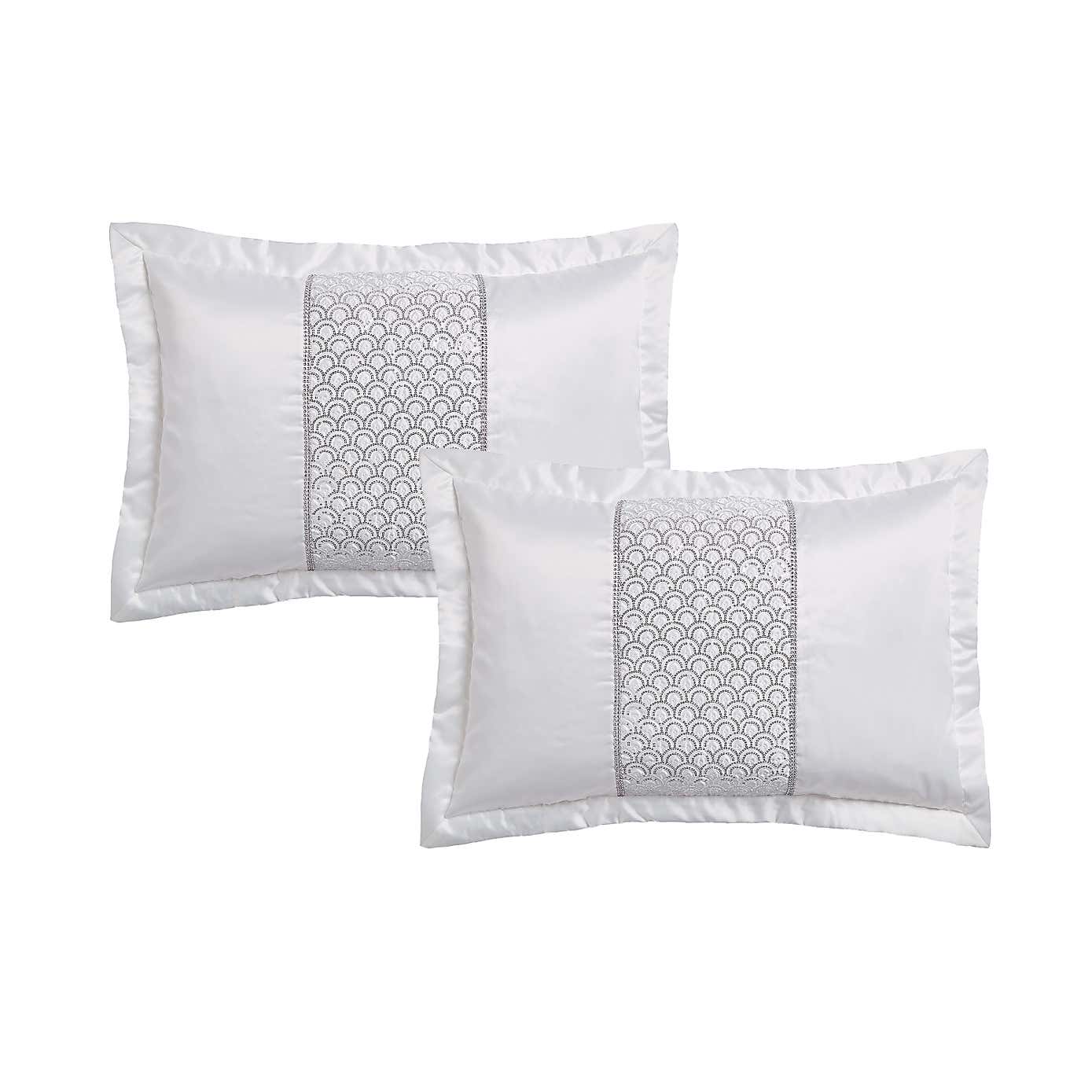 Catherine Lansfield Deco Sequin Quilted Pillowsham Pair