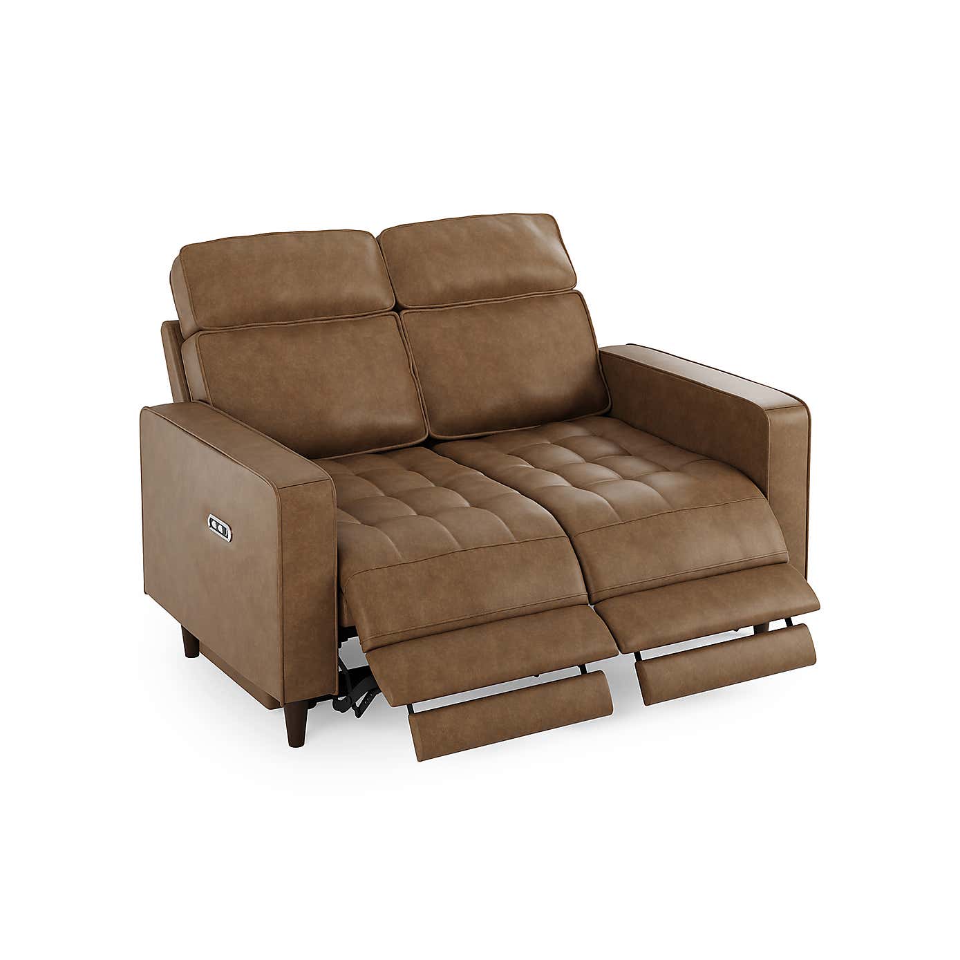 Zoe Faux Leather Power Recliner 2 Seater Sofa, Mocha
