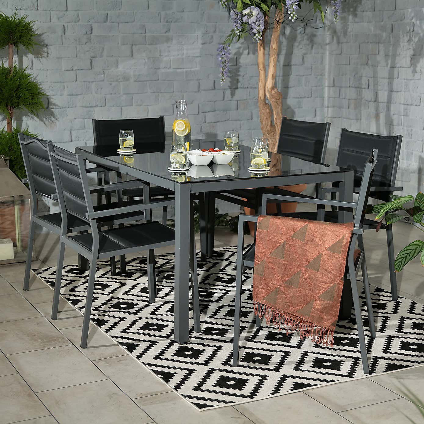 A.Mir Sorrento 6 Seater Outdoor Dining Set