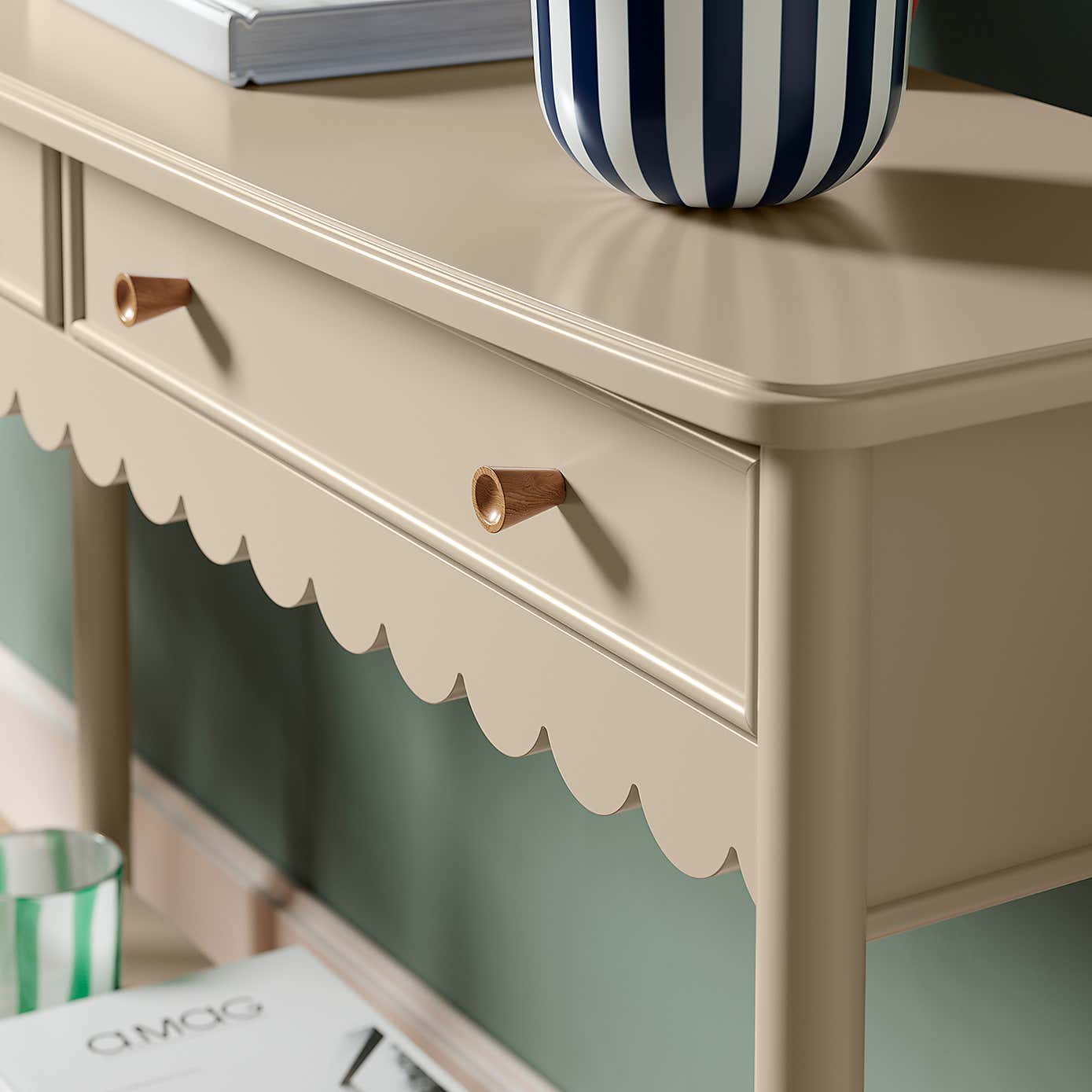 Remi Console Table, Lilypad Green