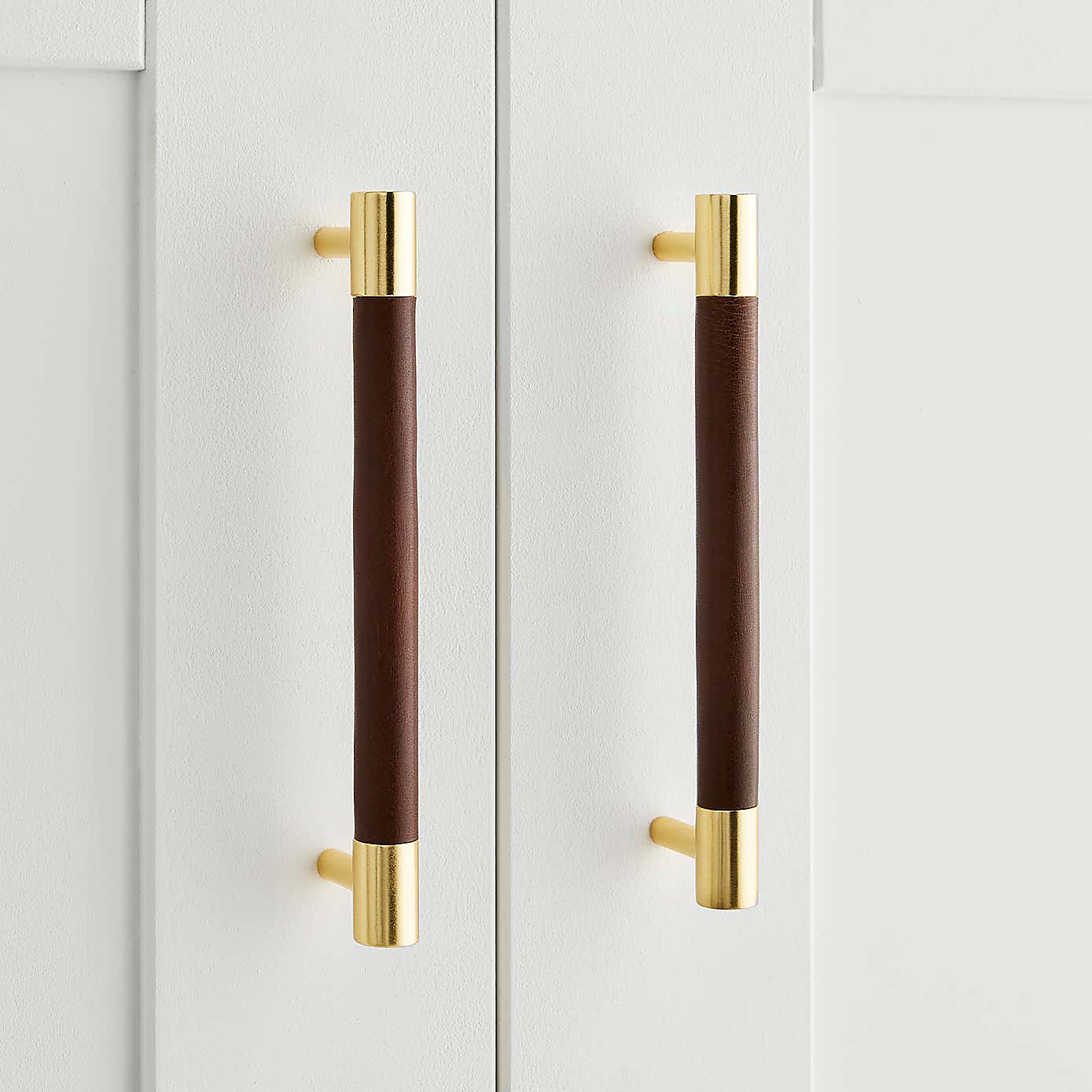 Set of 2 Chelsea Faux Leather Door Handles