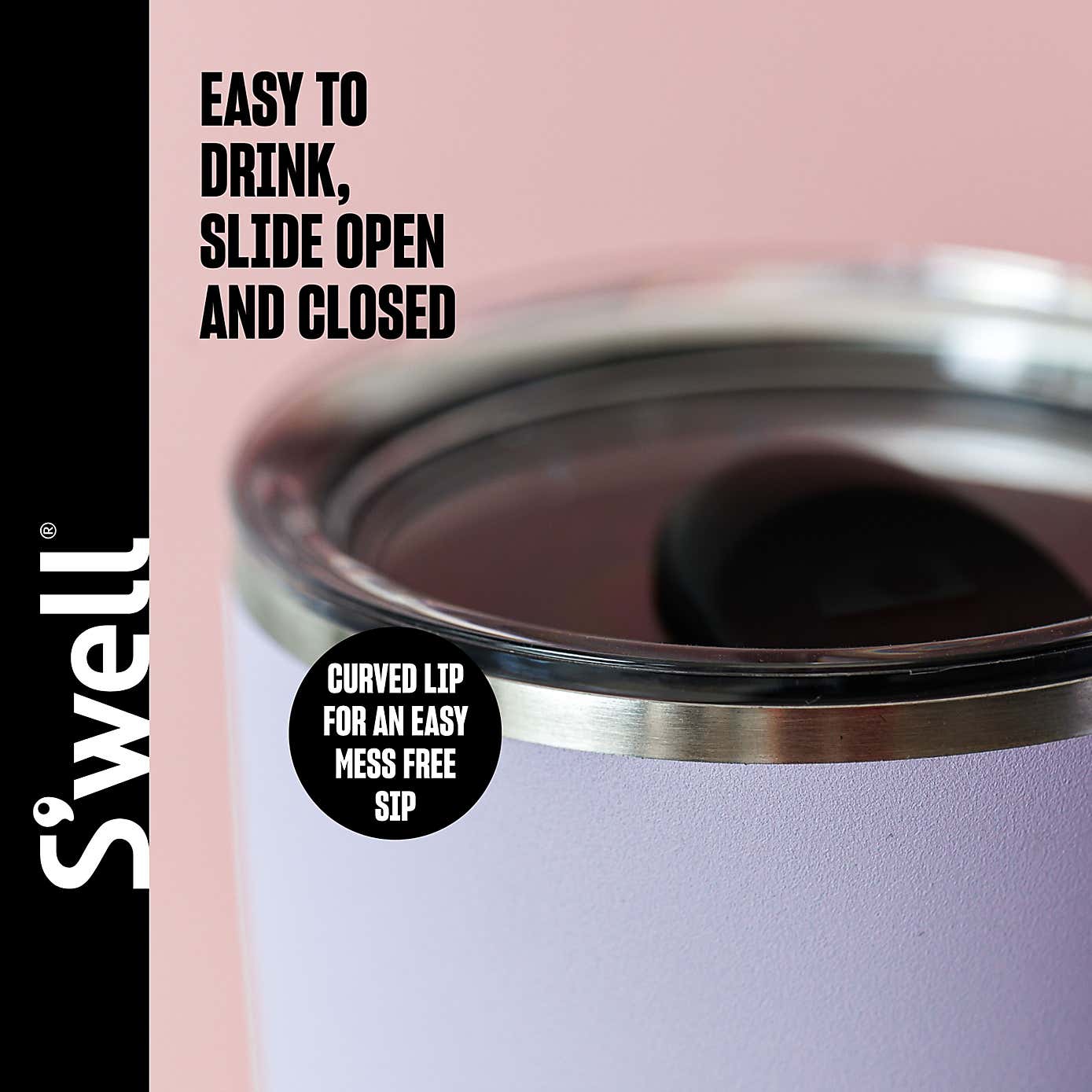 S'well Thermal Insulated Metal Travel Mug with Sipper Lid