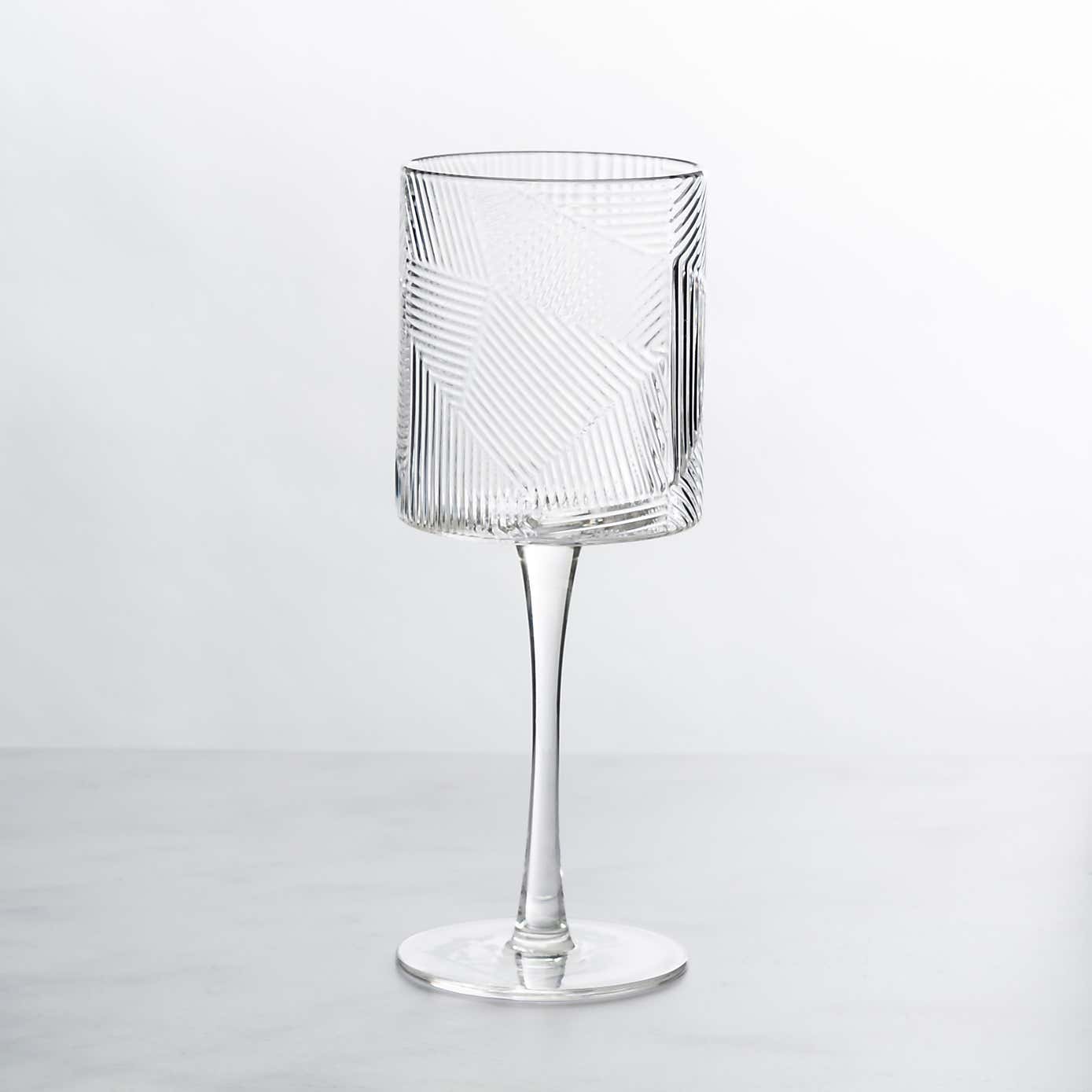 Set of 4 Linear Wine Glasses