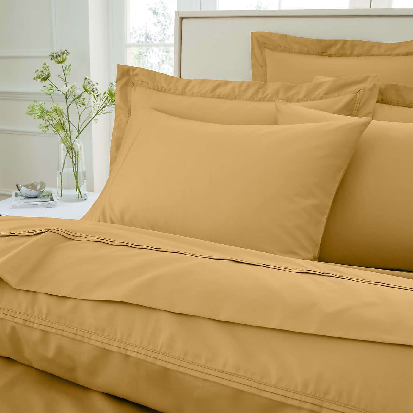 Dorma 500 Thread Count 100% Cotton Satin Plain Cuffed Pillowcase