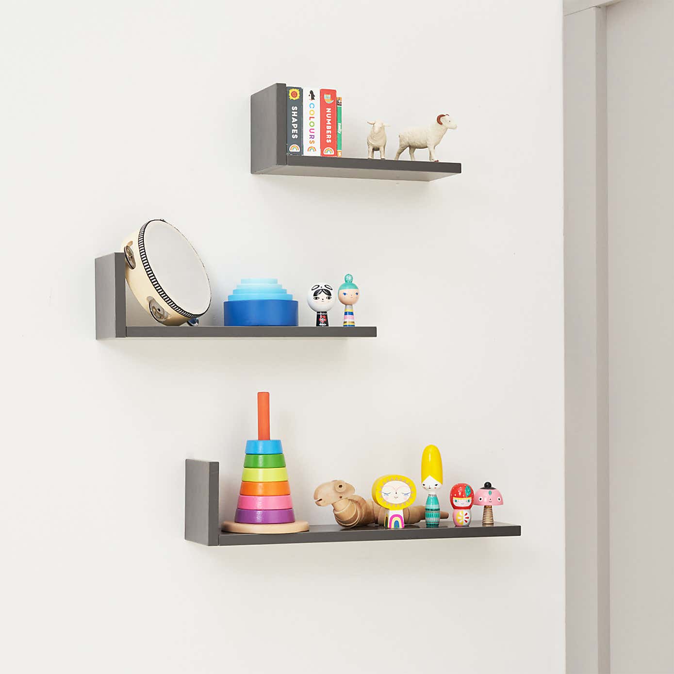 Tutti Bambini Rio Set of Three LShaped Wall Shelves
