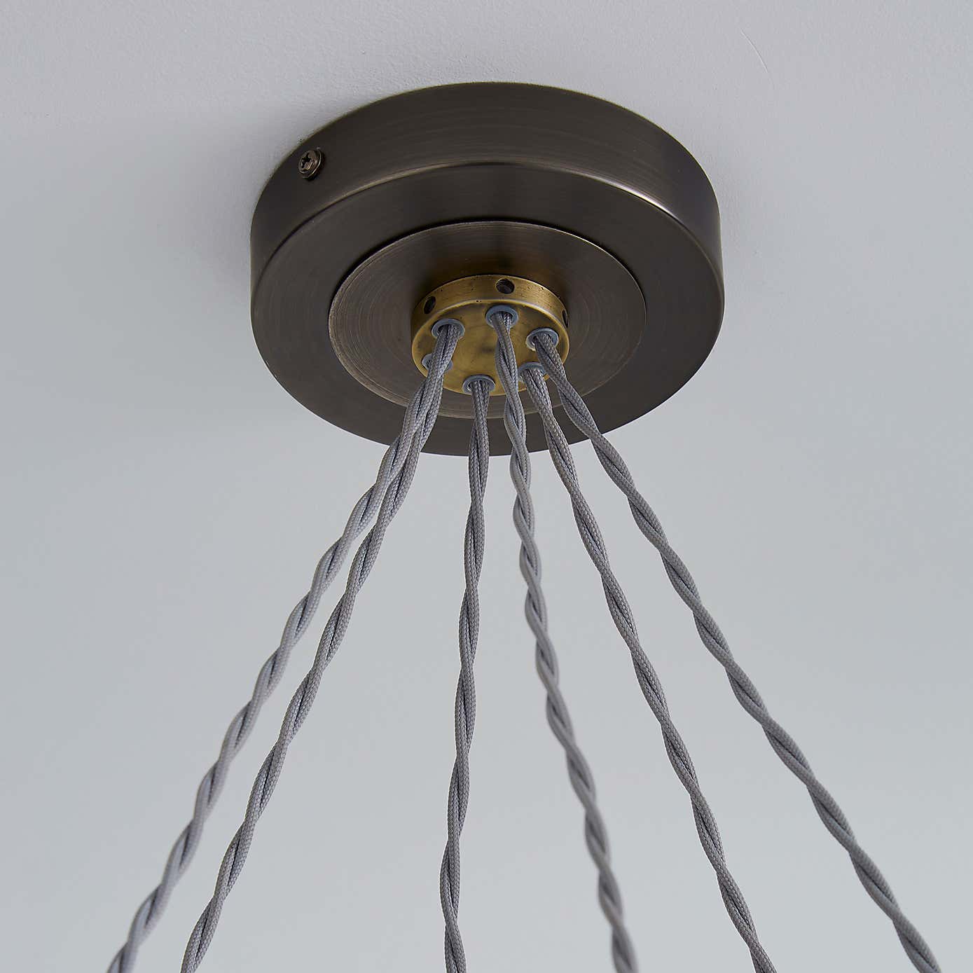 Marsden Industrial 6 Light Hoop Antique Brass Ceiling Fitting