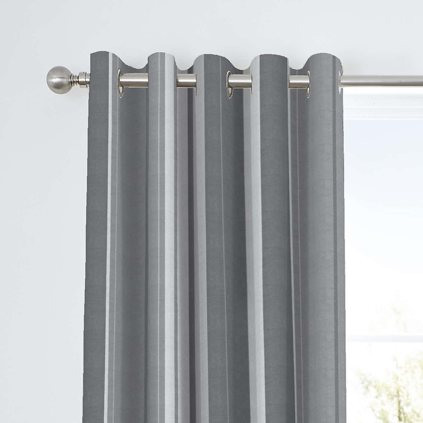 Fusion Whitworth Striped Eyelet Curtains