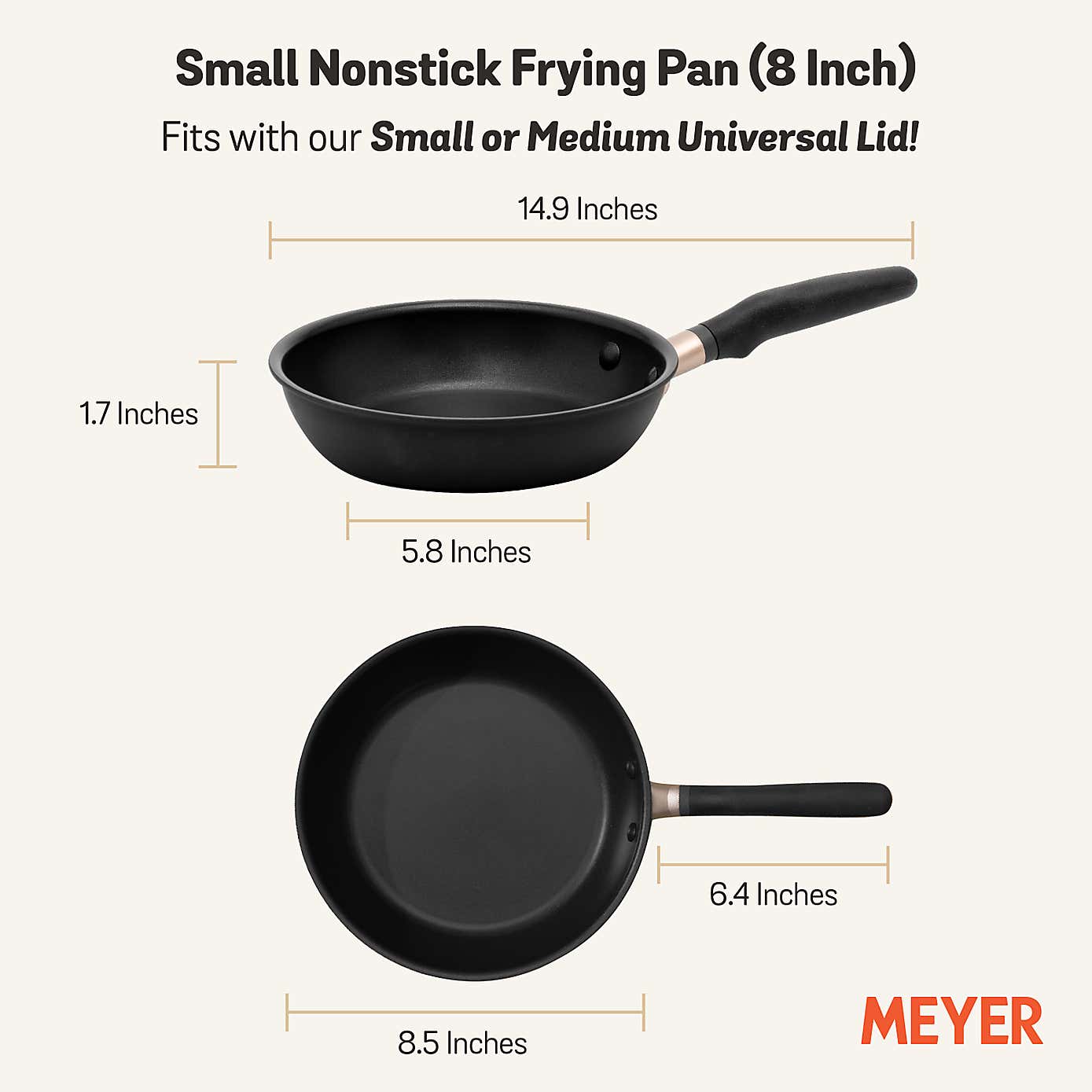 Meyer Accent Non-Stick Hard Anodised Aluminium Frying Pan, 20cm