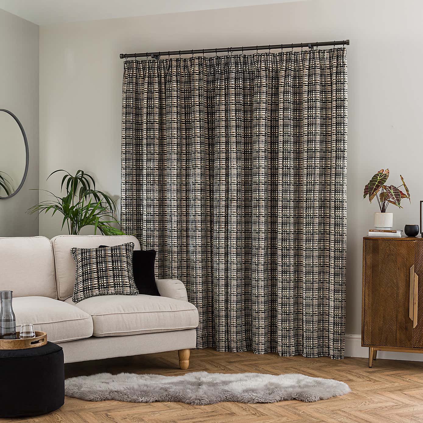 Roxana Cut Velvet Pencil Pleat Curtains