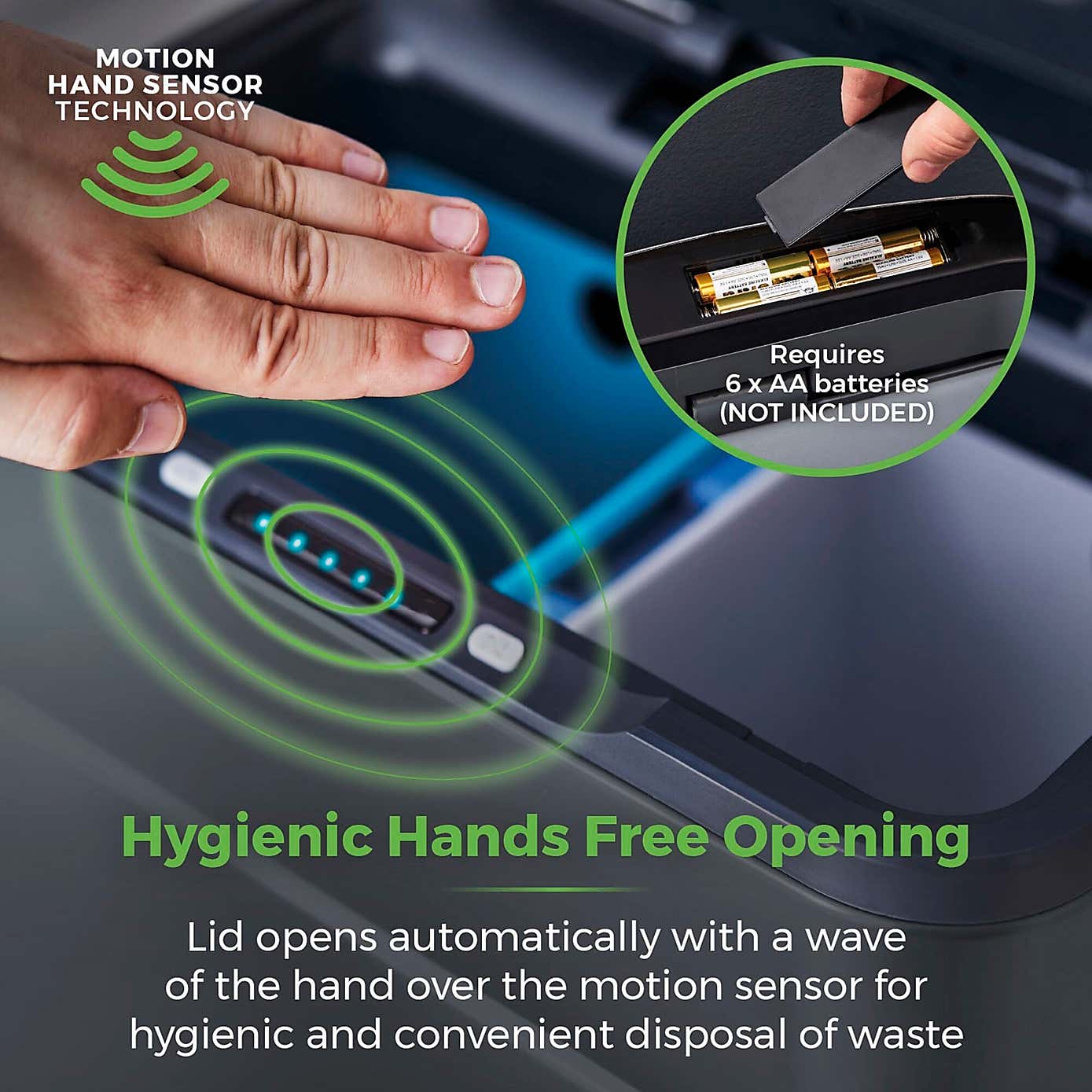 Tower 50L Ozone Recycling Sensor Bin