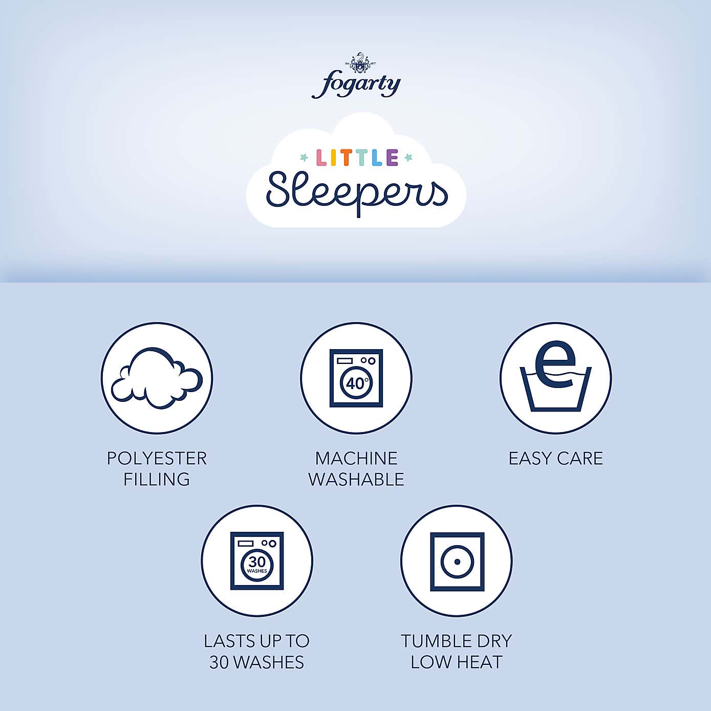 Fogarty Little Sleepers Perfectly Washable 7 Tog Cot Bed Bundle