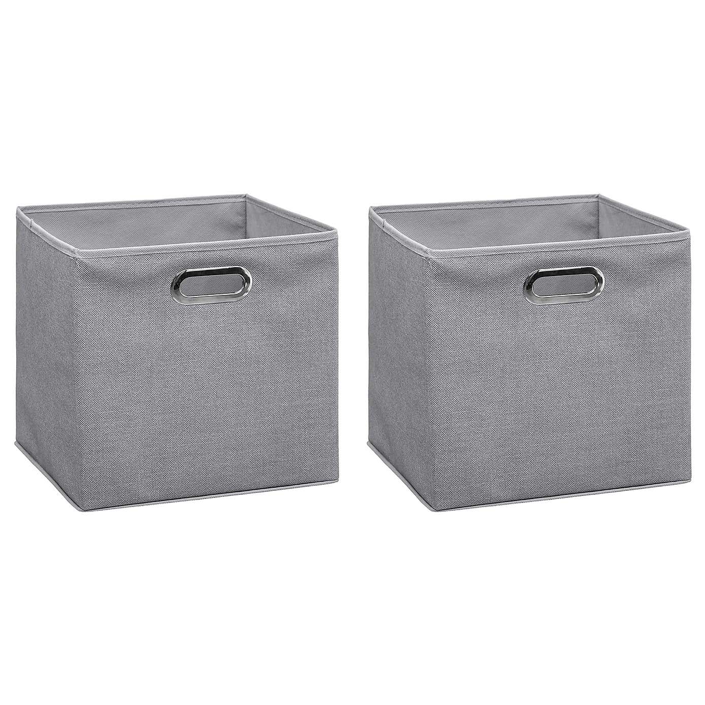 Mix and Modul Set of 2 Linen Effect Cube Storage Boxes