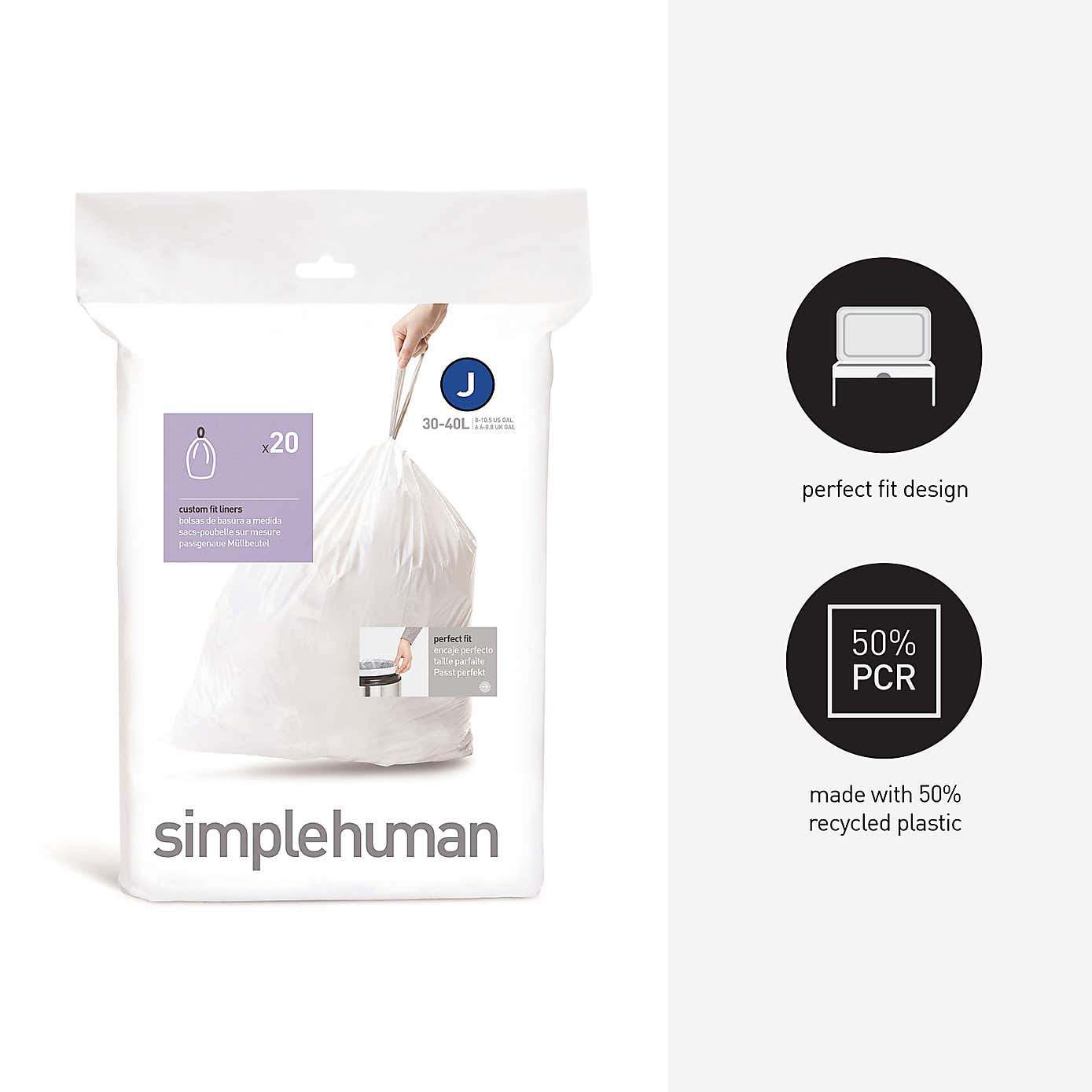 simplehuman J 38 - 40 Litre Bin Liners