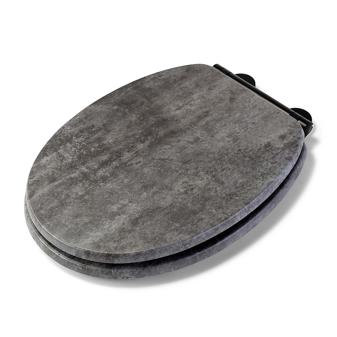 Croydex Kirkstone Grey Flexi Fix Oval Toilet Seat