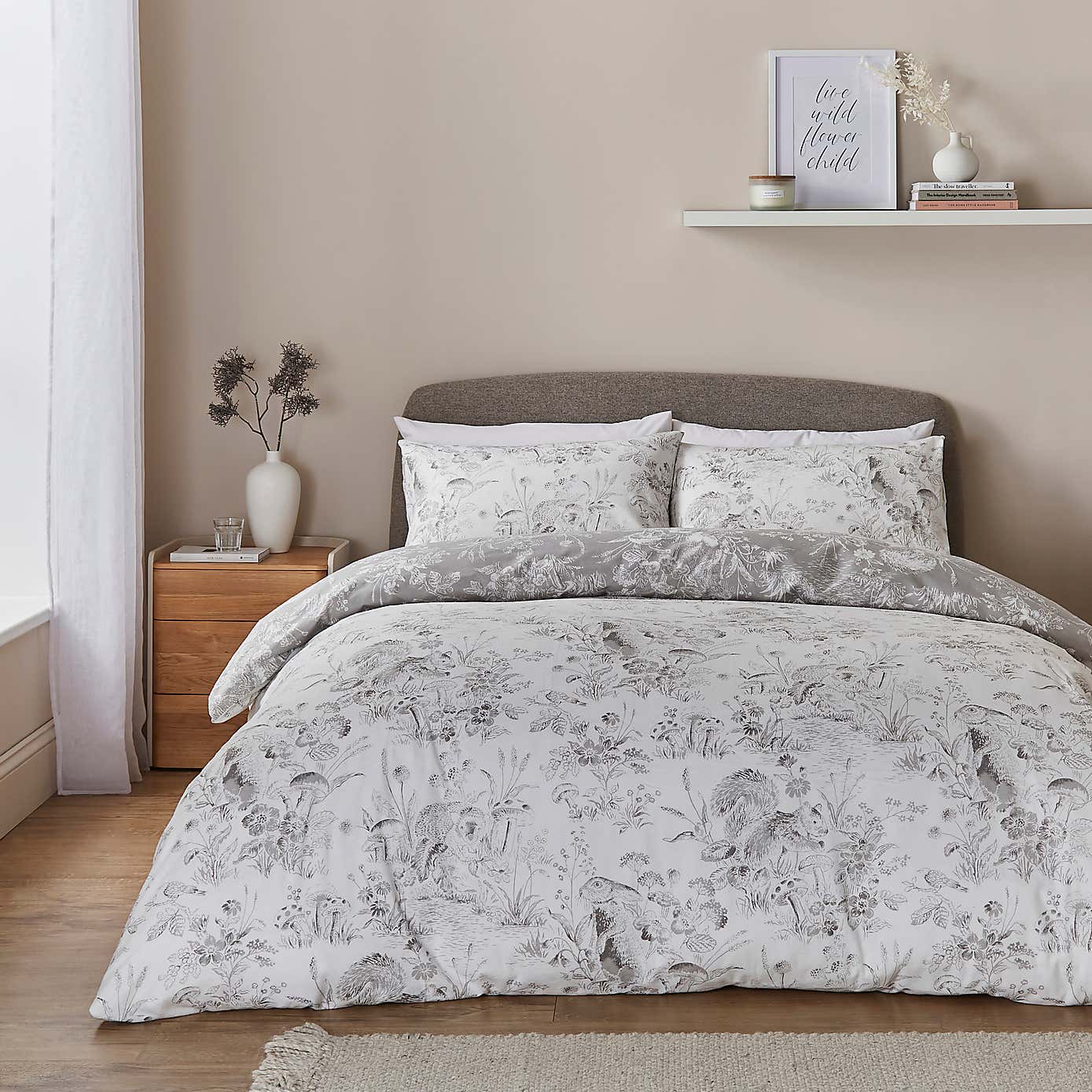 Woodland Friends Brushed Cotton Duvet Cover and Pillowcase Set