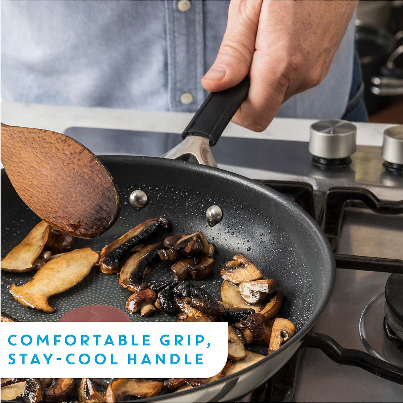 Jamie Oliver by Tefal Quick & Easy Stainless Steel Frying Pan, 24cm