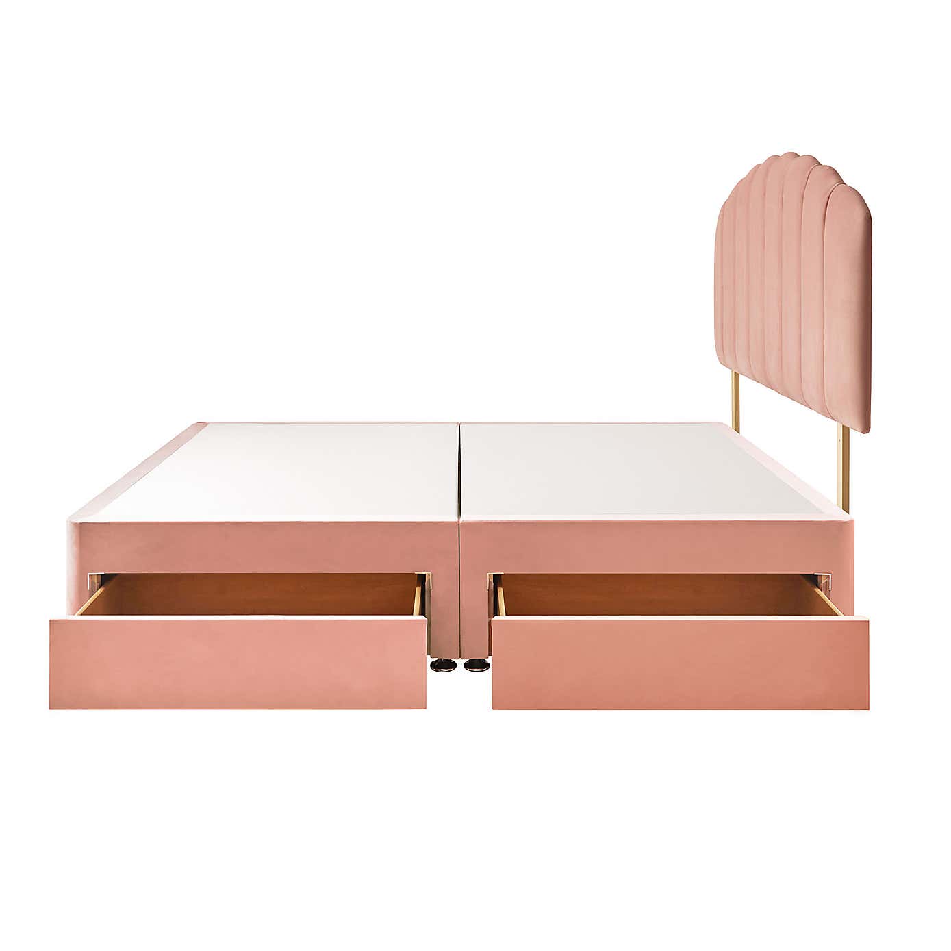 Silentnight 2 Drawer Divan Bed With Velvet Merlin Headboard