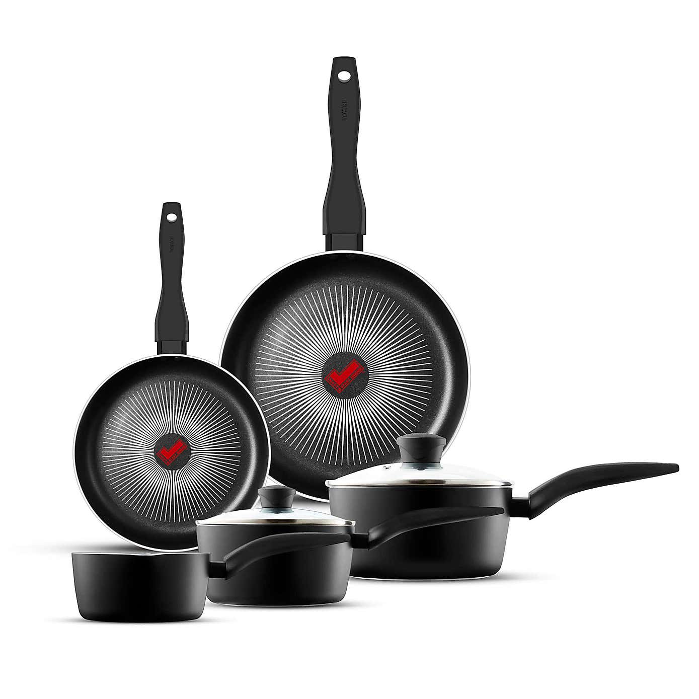 Tower Smart Start Gourmet Non-Stick Aluminium 5 Piece Pan Set