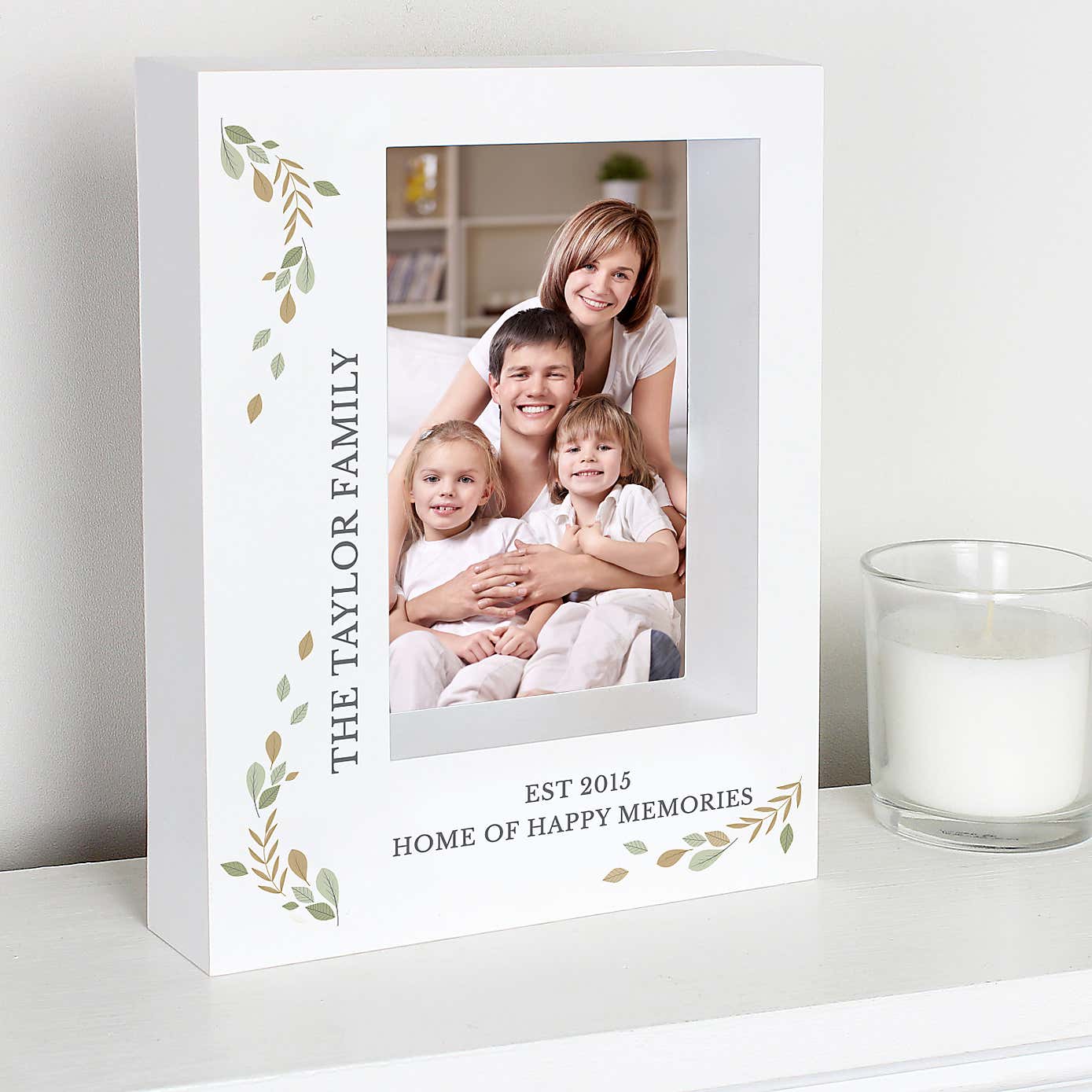 Personalised Fresh Botanical Portrait Box Photo Frame