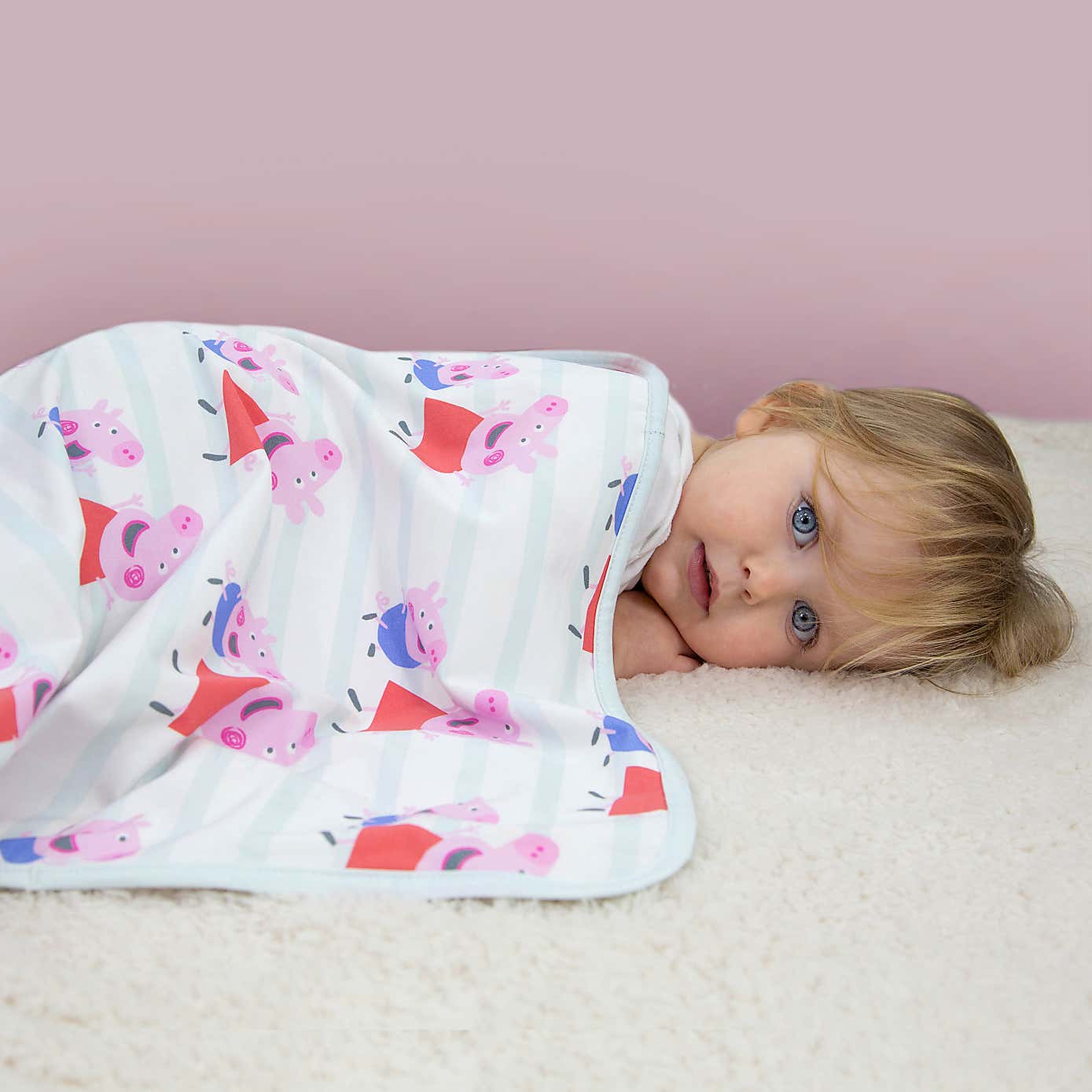 Peppa Lullabies 100% Cotton Reversible Jersey Blanket