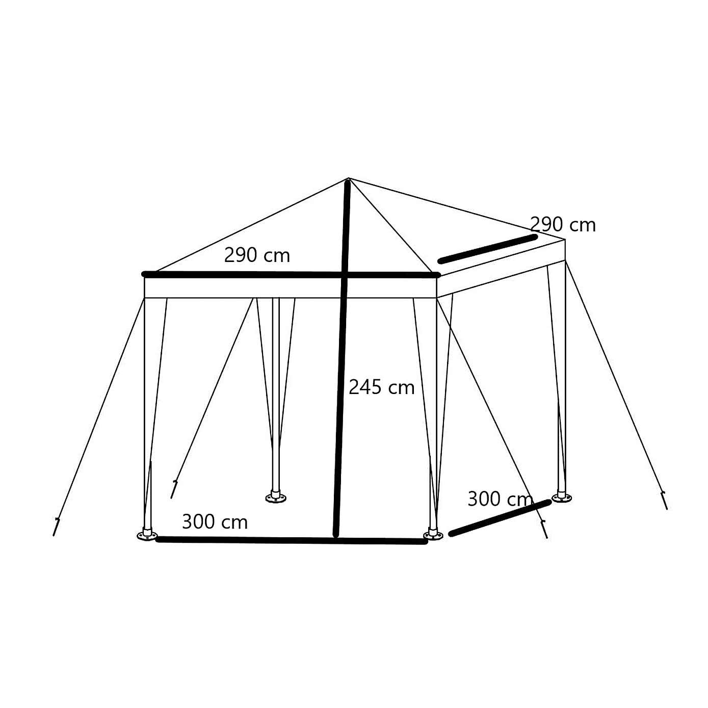 3m x 3m White Gazebo