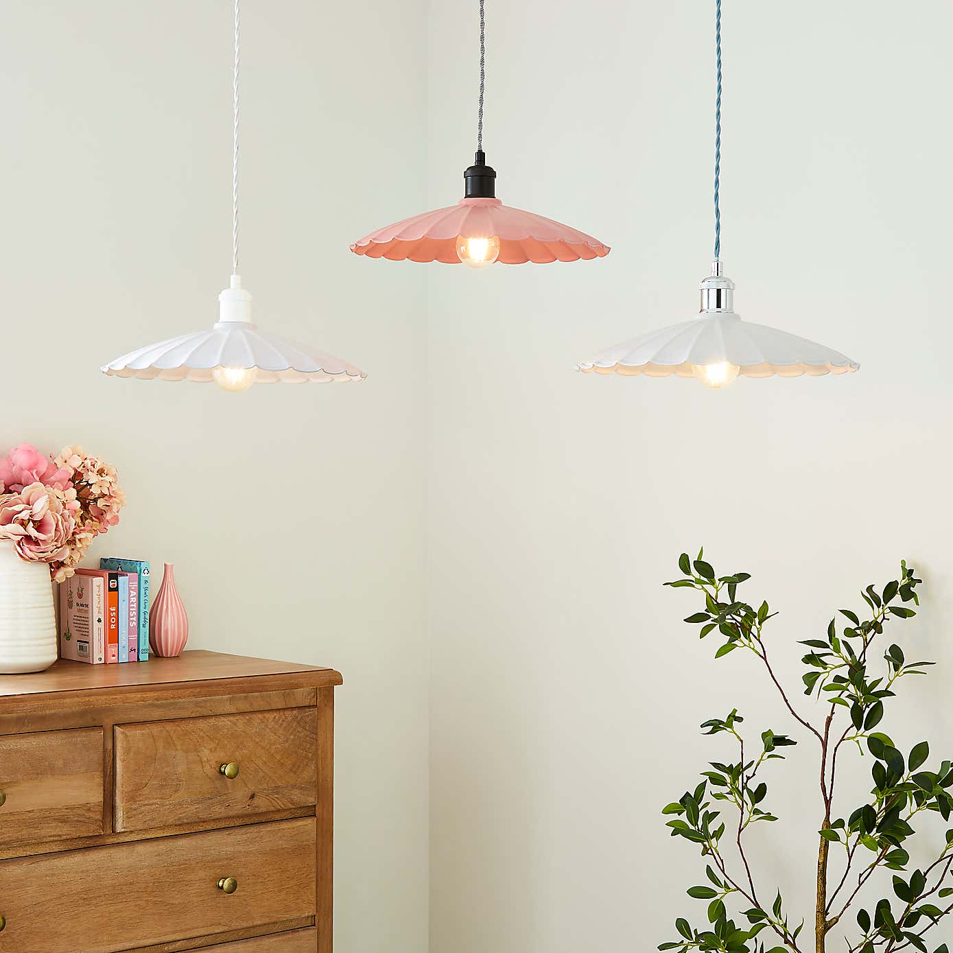 Maya Scalloped Metal Easy Fit Pendant Shade